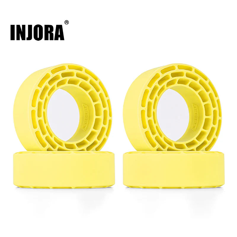 Silicone 1.3" Super Soft Yellow Rubber Inserts for 1/24-1/18 Rock Crawler (4) (INJYQT1370YE)