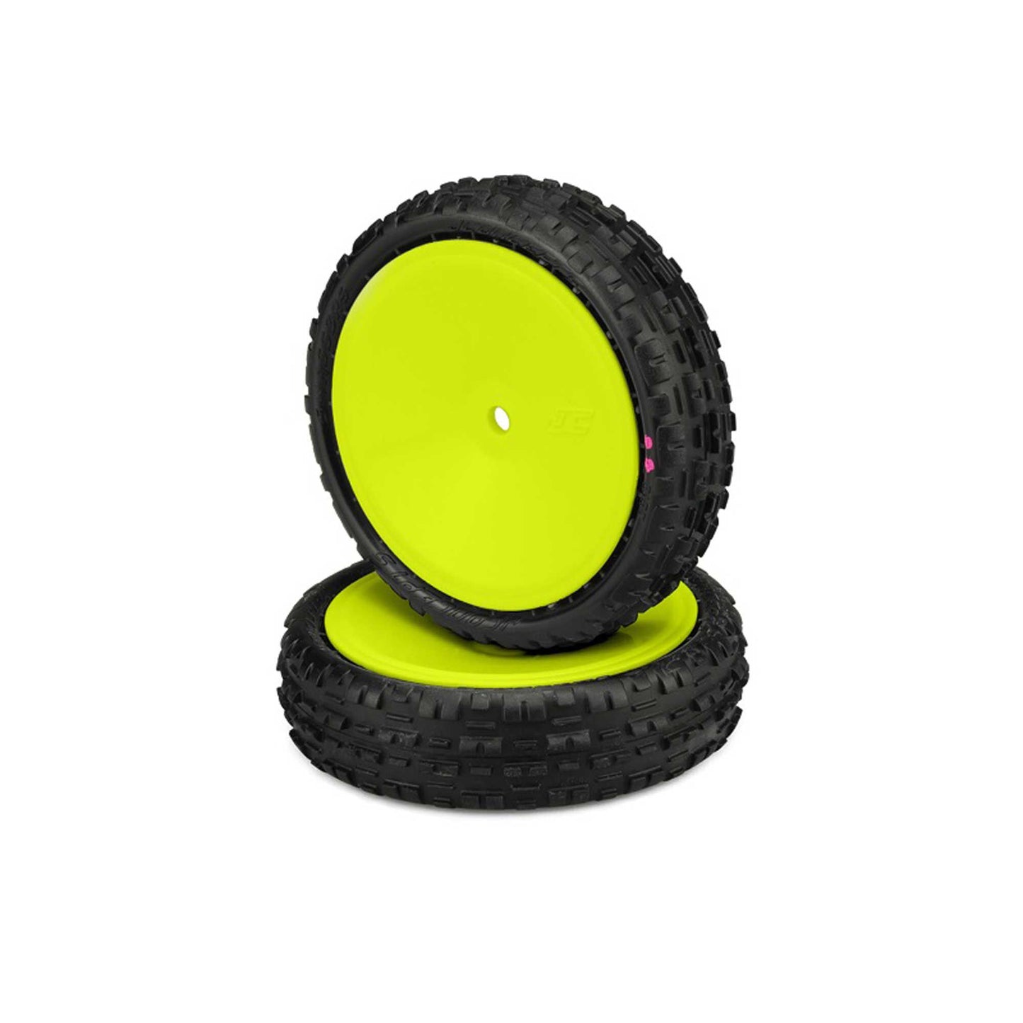 1/10 Swaggers Slim 2.2†Pre-Mounted Front 2WD Buggy Tires (Yellow Wheels, Pink Compound) (JCO3137201011)