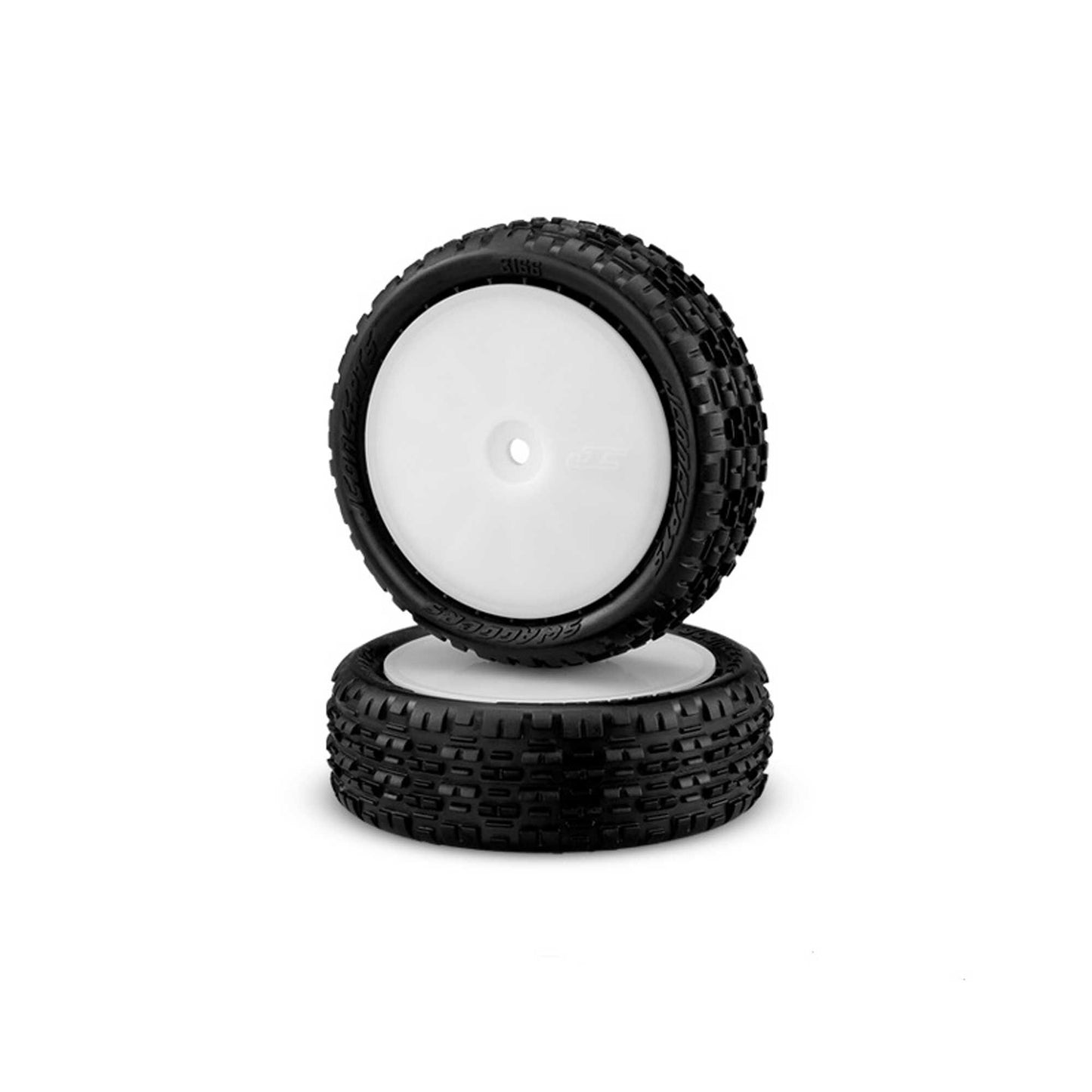 1/10 Swaggers 2.2†Pre-Mounted Front 4x4 Buggy Tires (White Wheels, Pink Compound) (JCO3166101011)