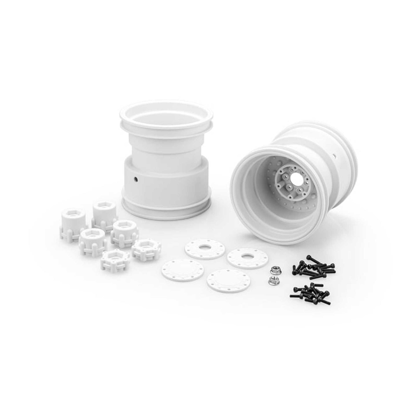 1/10 Tribute 73 Monster Truck Wheels with Adapters - White (2) (JCO3439W)