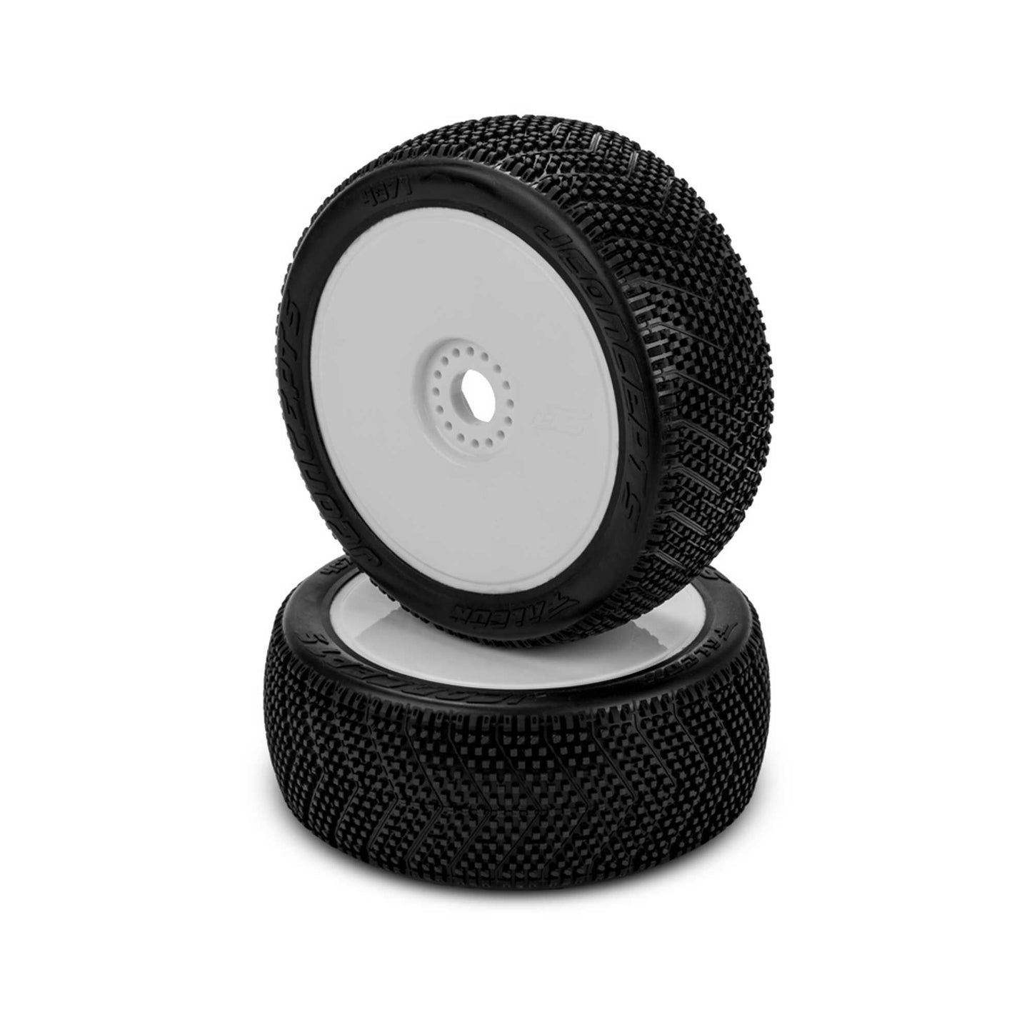 1/8 Falcon 83mm Pre-Mounted Buggy Tires with Green Compound (2) (JCO4071-12)