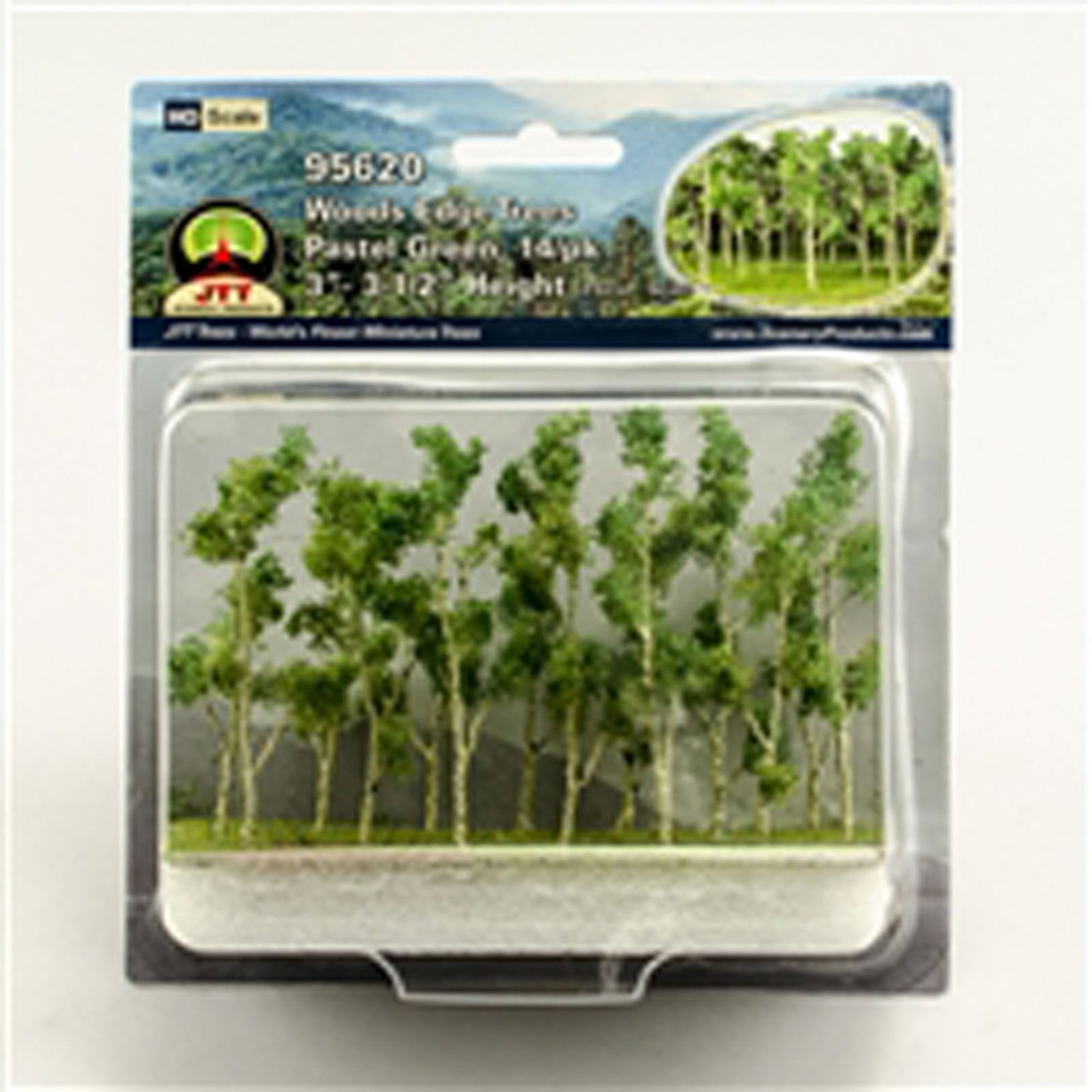 Woods Edge Trees Pastel Green 3-3.5 inches Set of 14 (JTT95620)
