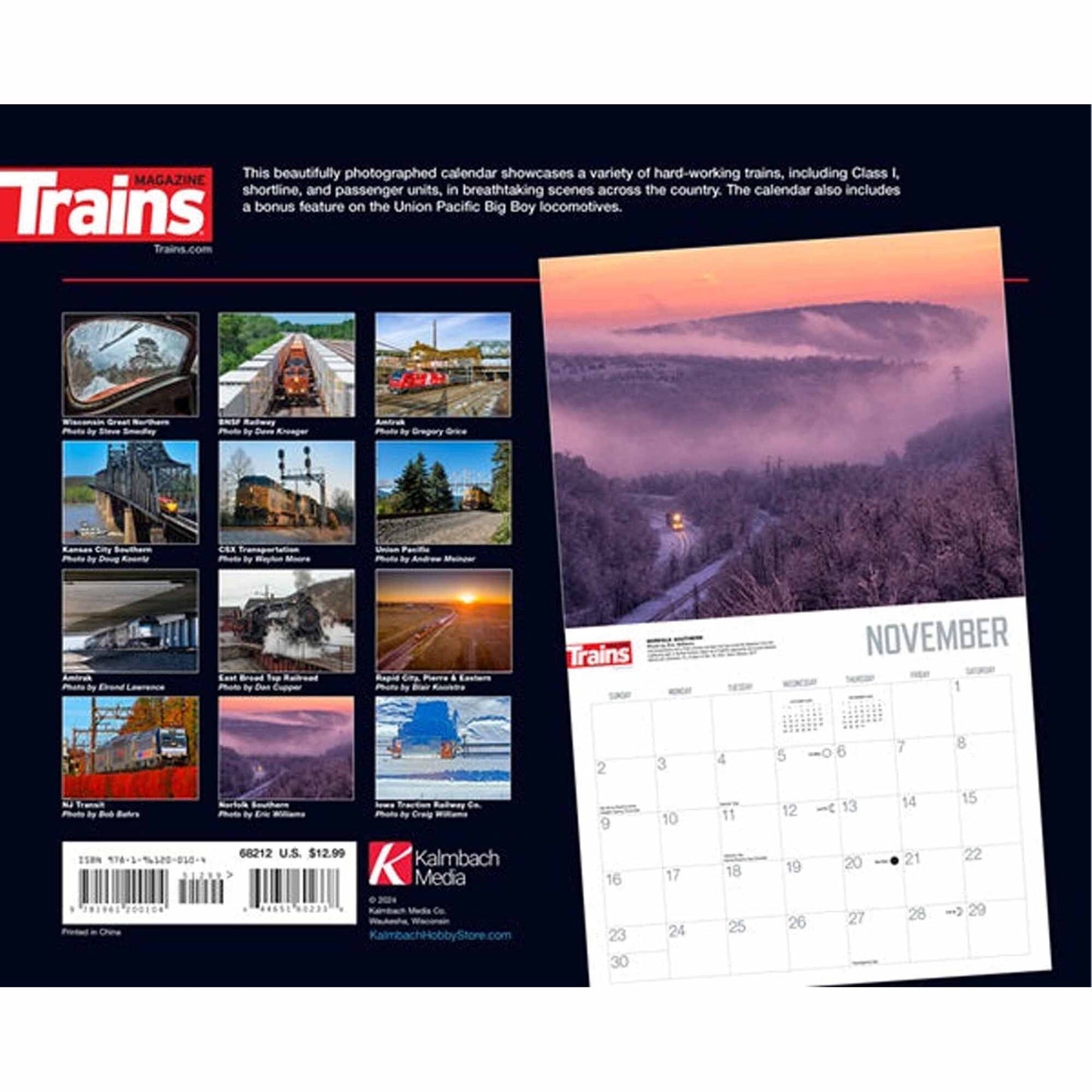 Trains Across America 2025 Calendar (KAL68212)