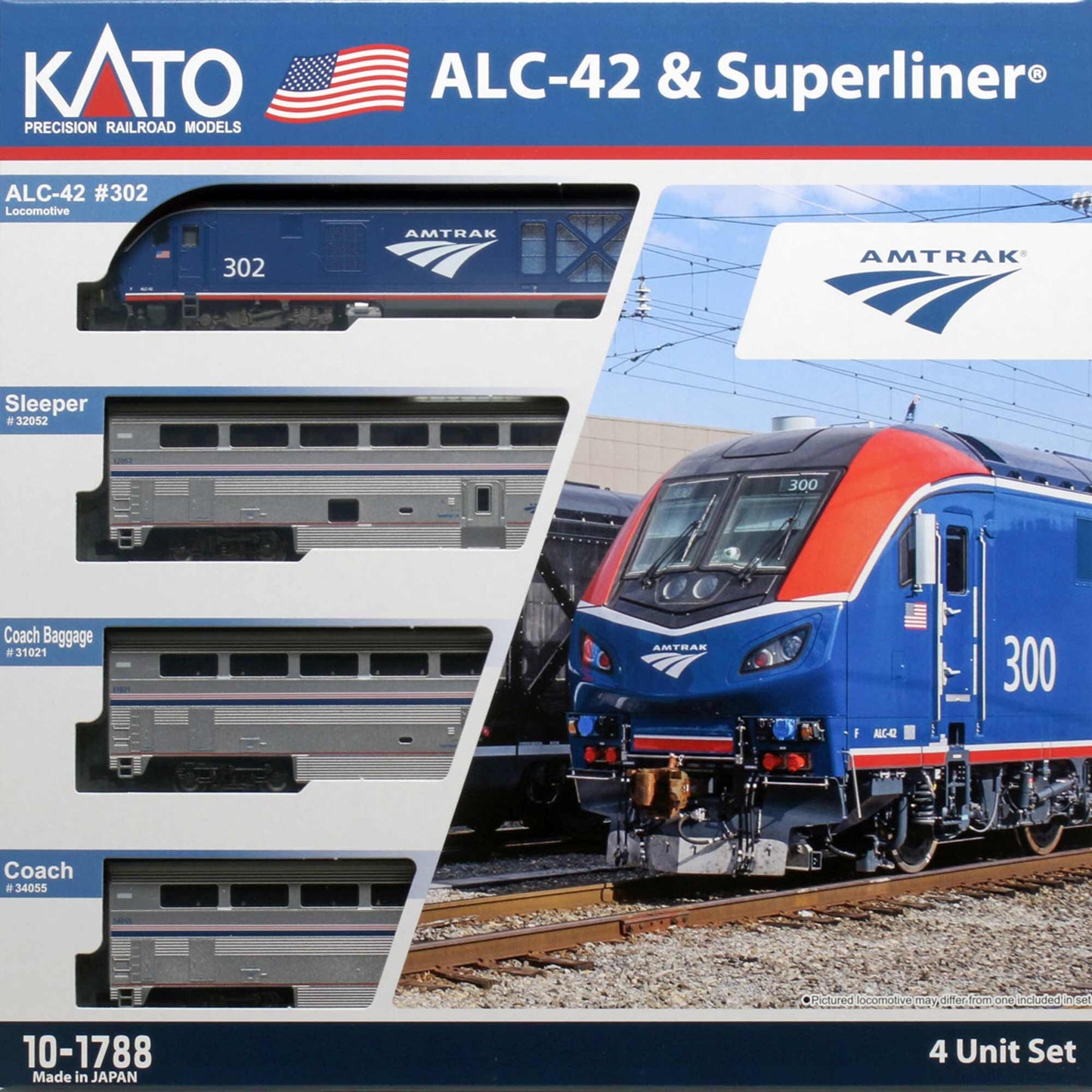 N Amtrak ALC-42 Locomotive & Superliner Phase VI 4-unit Set (KAT101788)