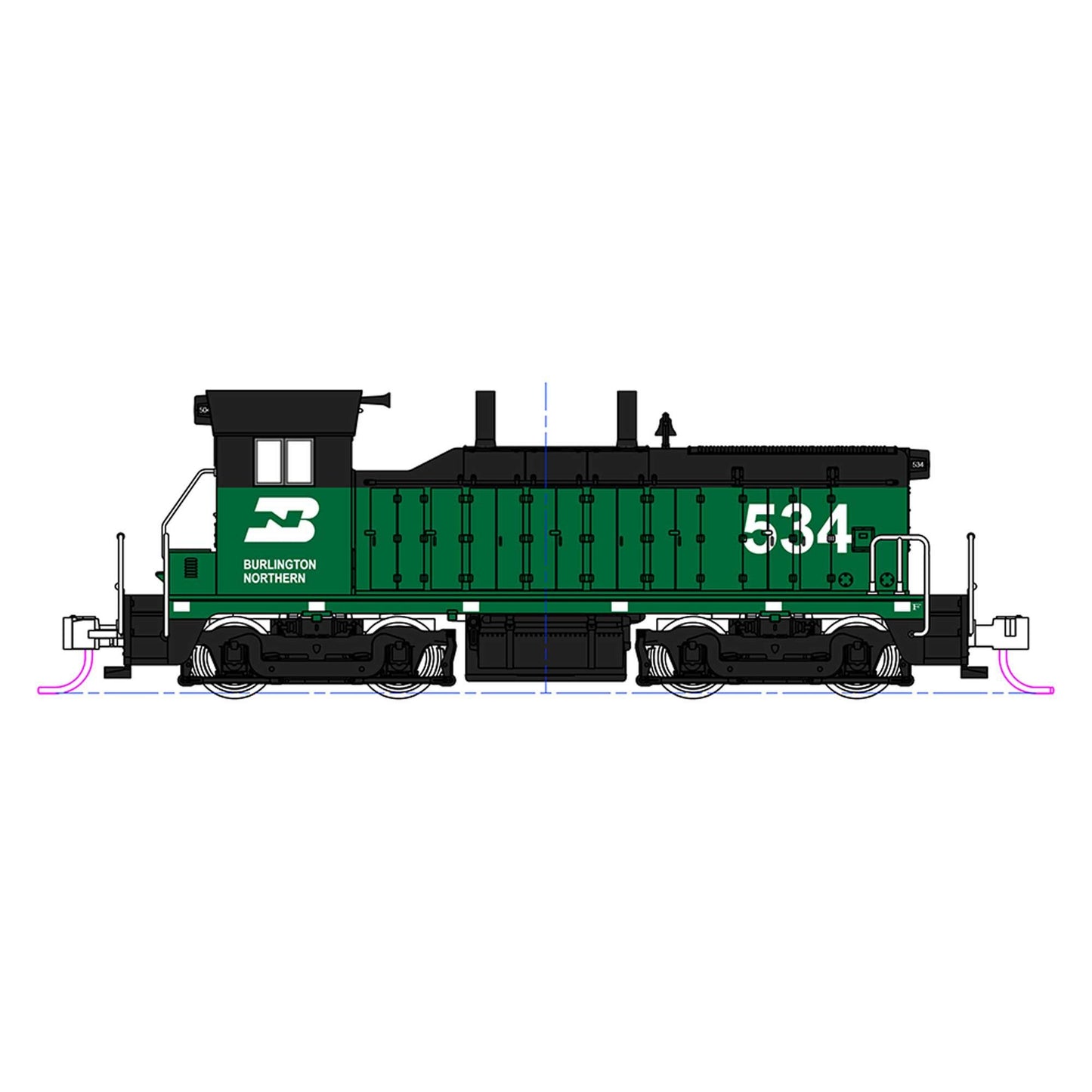 EMD NW2 Burlington Northern #534 Diesel Locomotive with DCC (KAT176-4377-DCC)