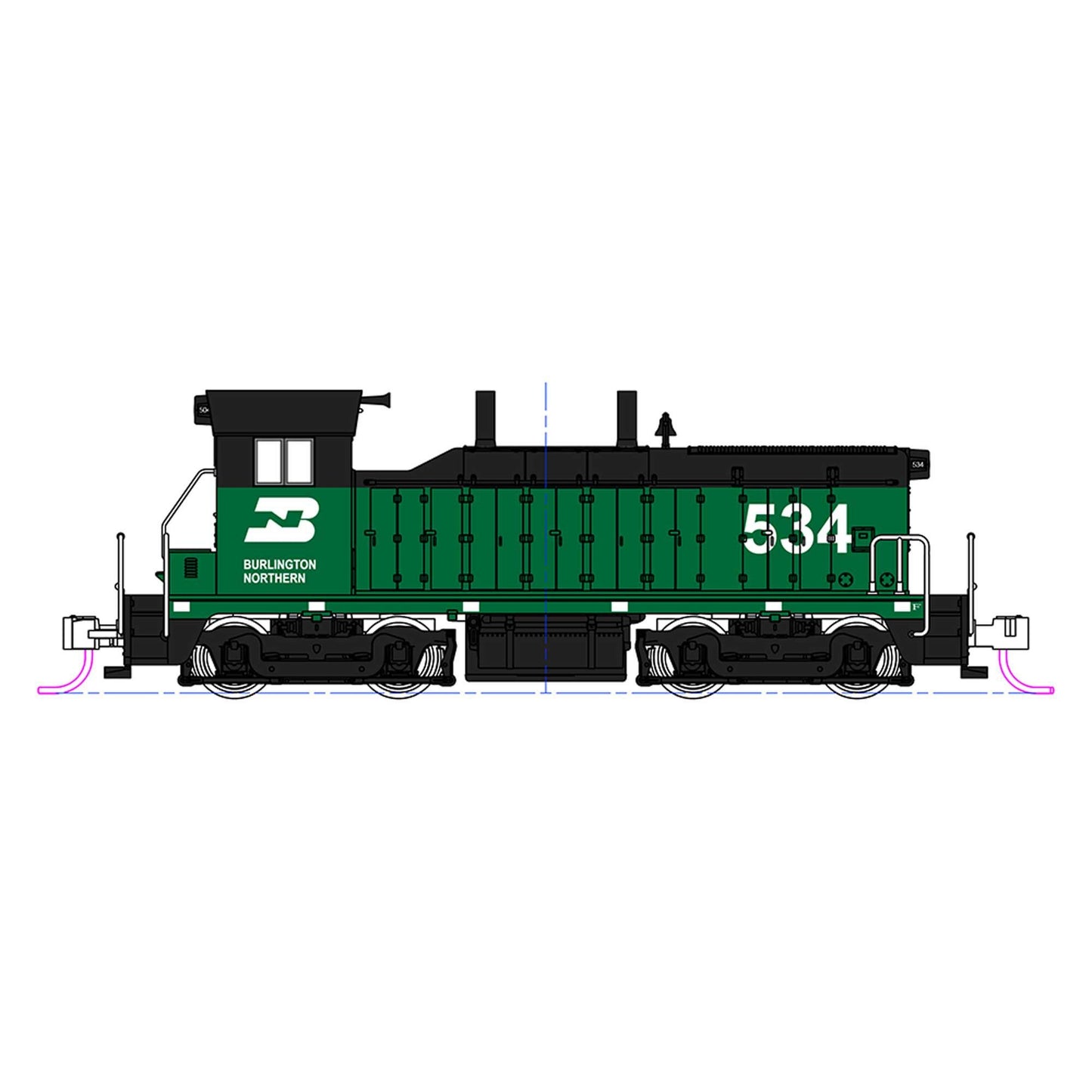 N EMD NW2 Burlington Northern #543 with Preinstalled DCC (KAT176-4378-DCC)