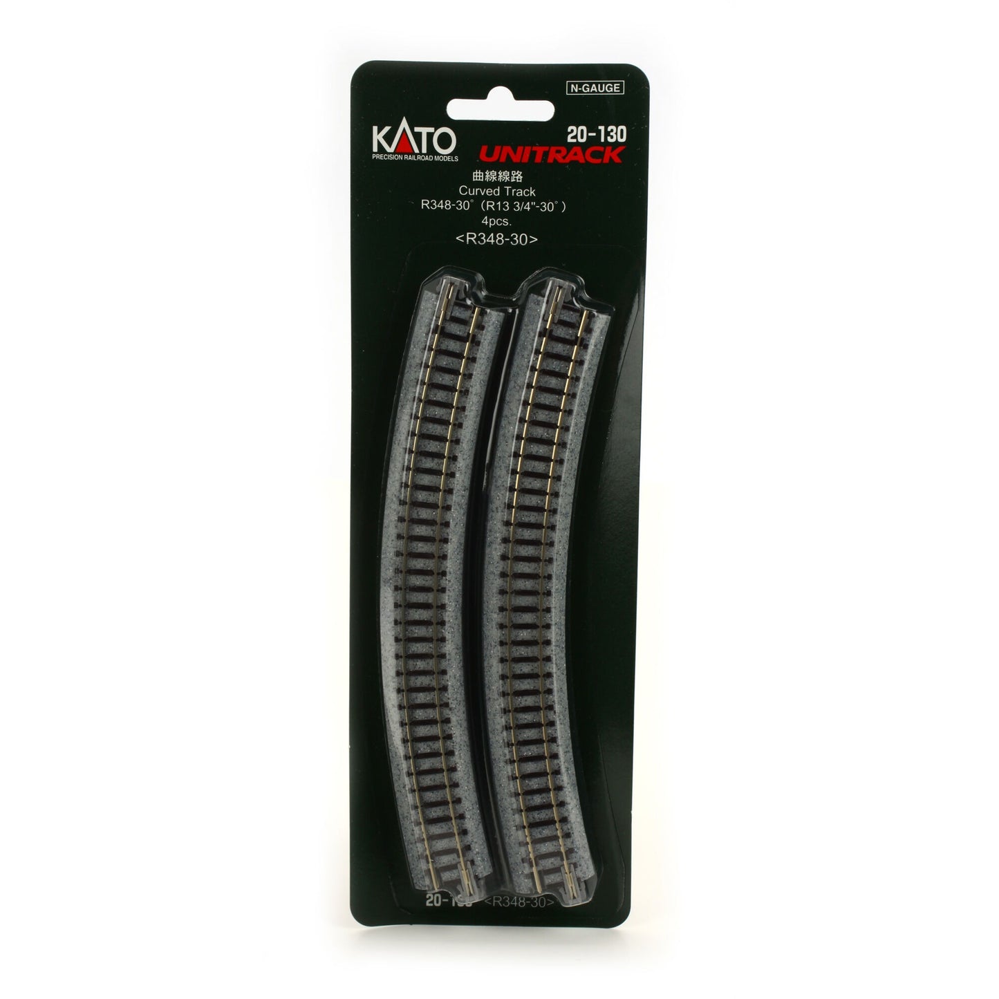 N 348mm 13-3/4 Inch Radius Curve 30-Degree Set (4 Pieces) (KAT20130)