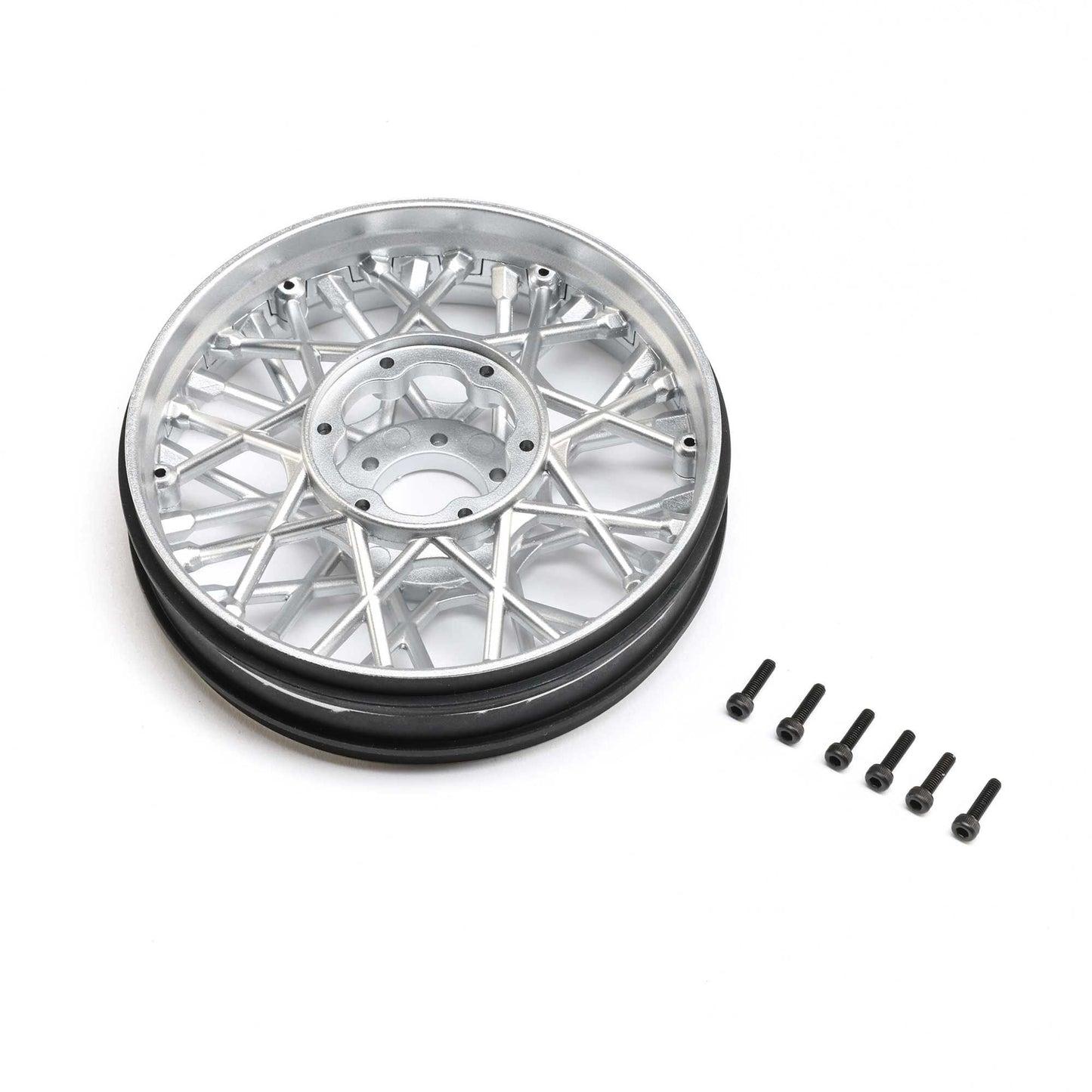 Satin Chrome Front Wheel Set for Losi Promoto-SM and Promoto-MX (LOS-2294)