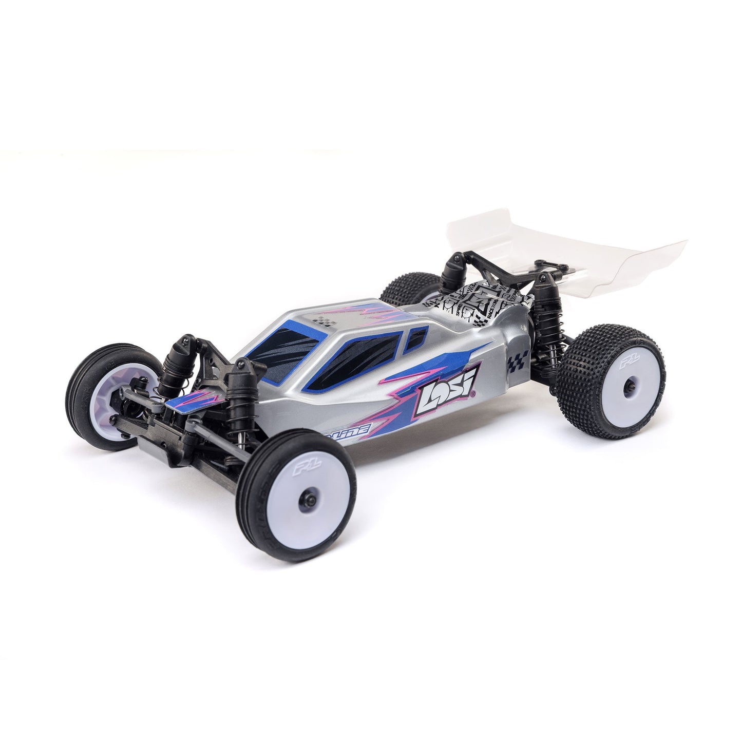1/24 Micro-B 2WD Buggy Ready to Run (Silver) (LOS00007T2)