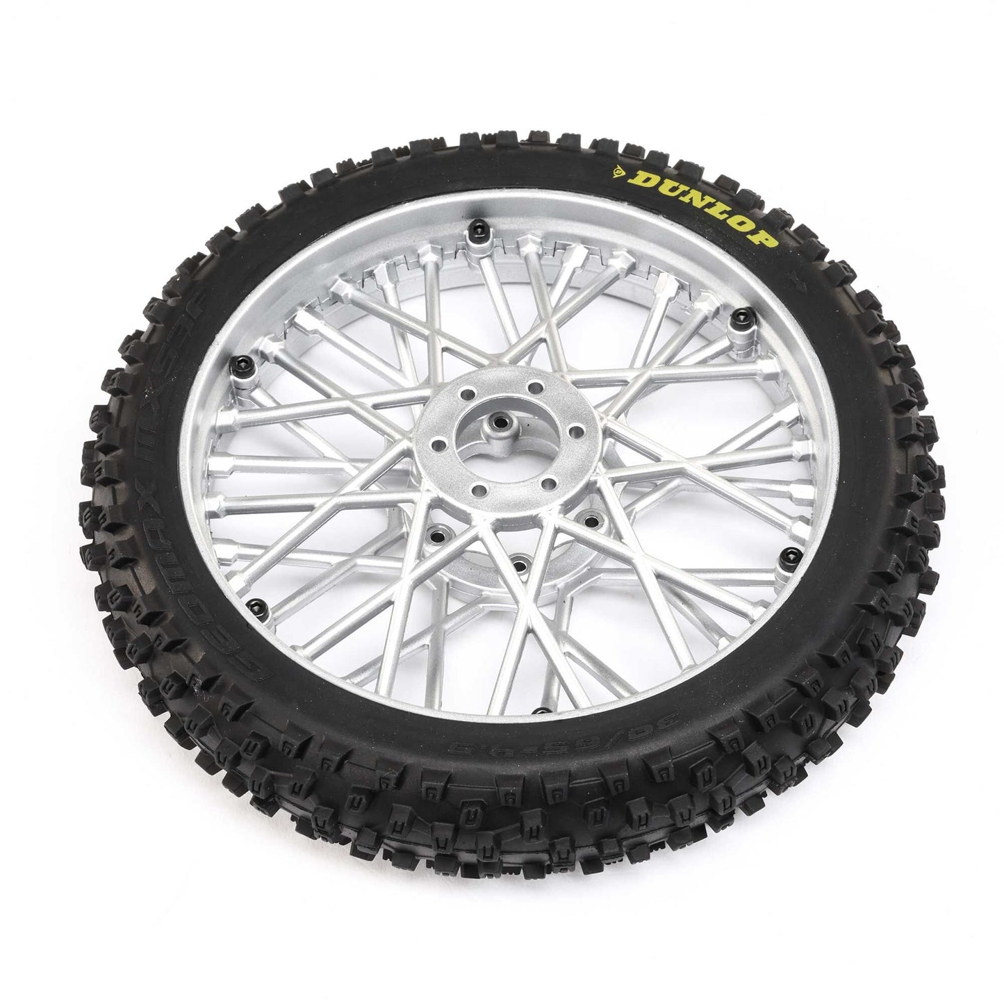 Dunlop MX53 Front Tire Mounted with Chrome Rim for Motocross (LOS46006)