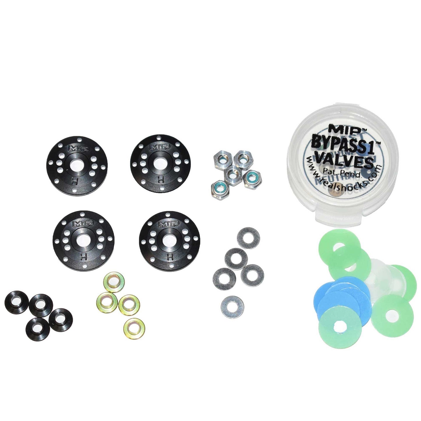 Bypass1 Tapered Hi-Flow Piston Kit 8-Hole x 1.2mm for 1/8th Scale Vehicles (MIP24410)