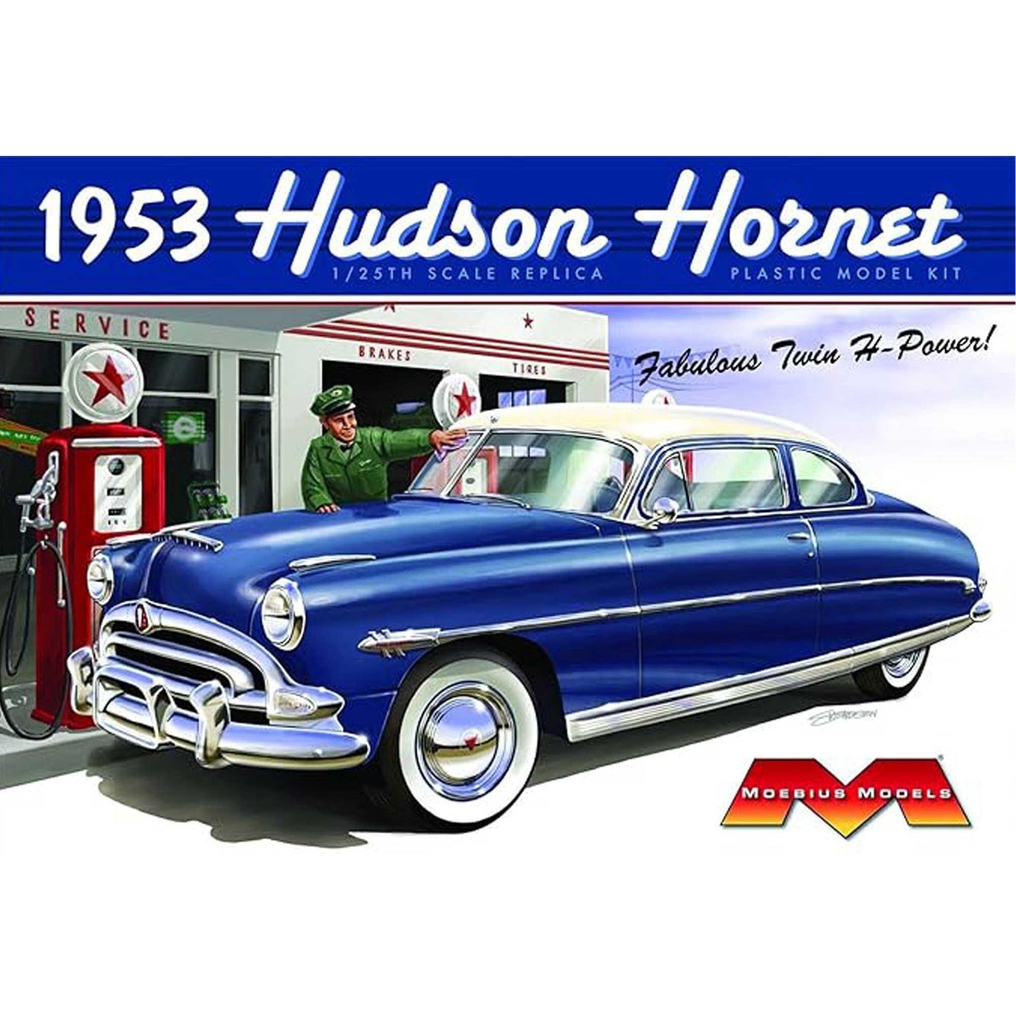 1/25 1953 Hudson Hornet Plastic Model Kit (MOE1200)