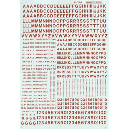 HO Gothic Letters and Numbers in Red (MSI90105)