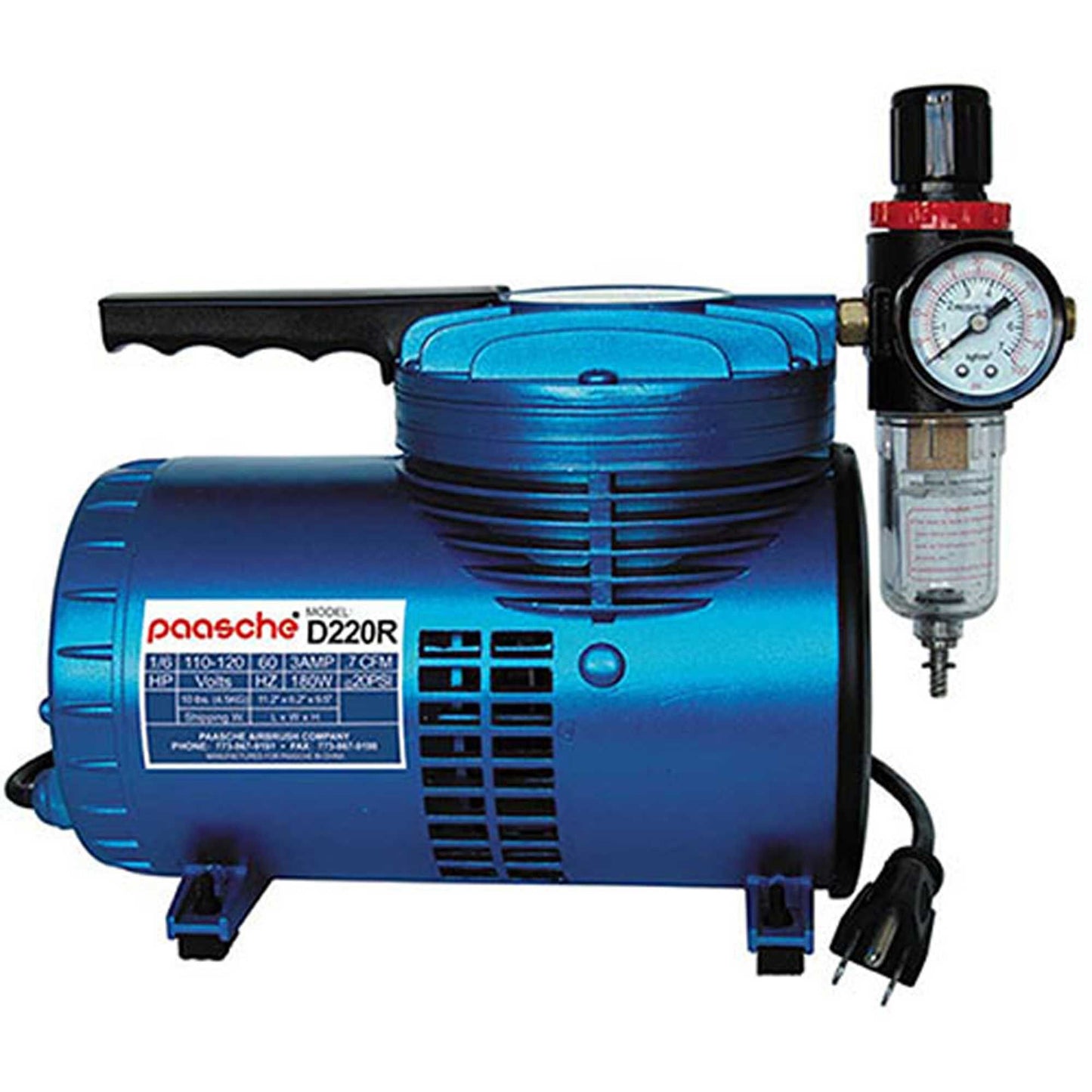 1/6 HP Diaphragm Compressor with Regulator and Moisture Trap (PASD220R)
