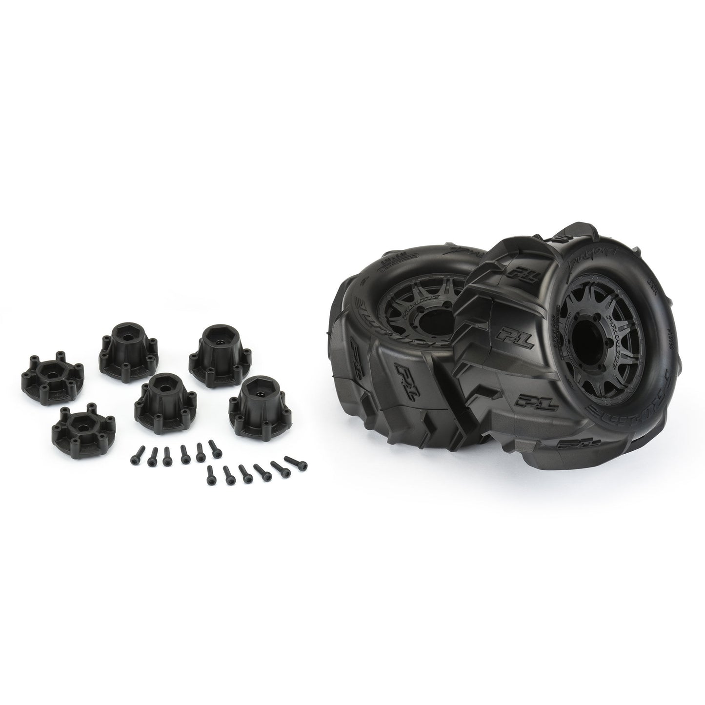 2.8" Dumont Paddle Z3 Compound Premounted Tires with 6x30 Black Raid Wheels for 1/10 Monster Truck (2) (PRO1019310)_7