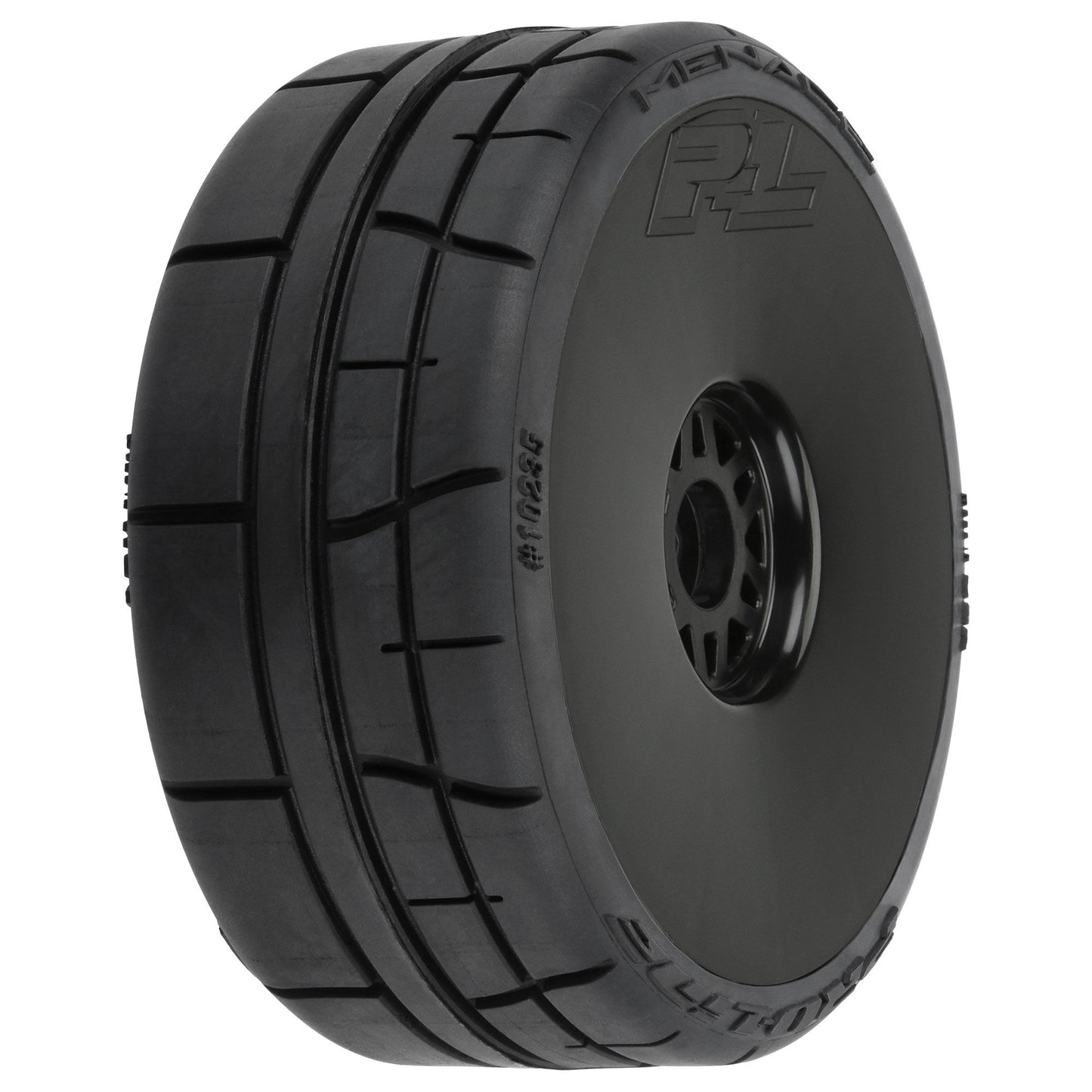 Menace HP BELTED Speed Run 1:8 Tires Mounted on Mach 10 Black 17mm Wheels (2) F/R PRO1023510
