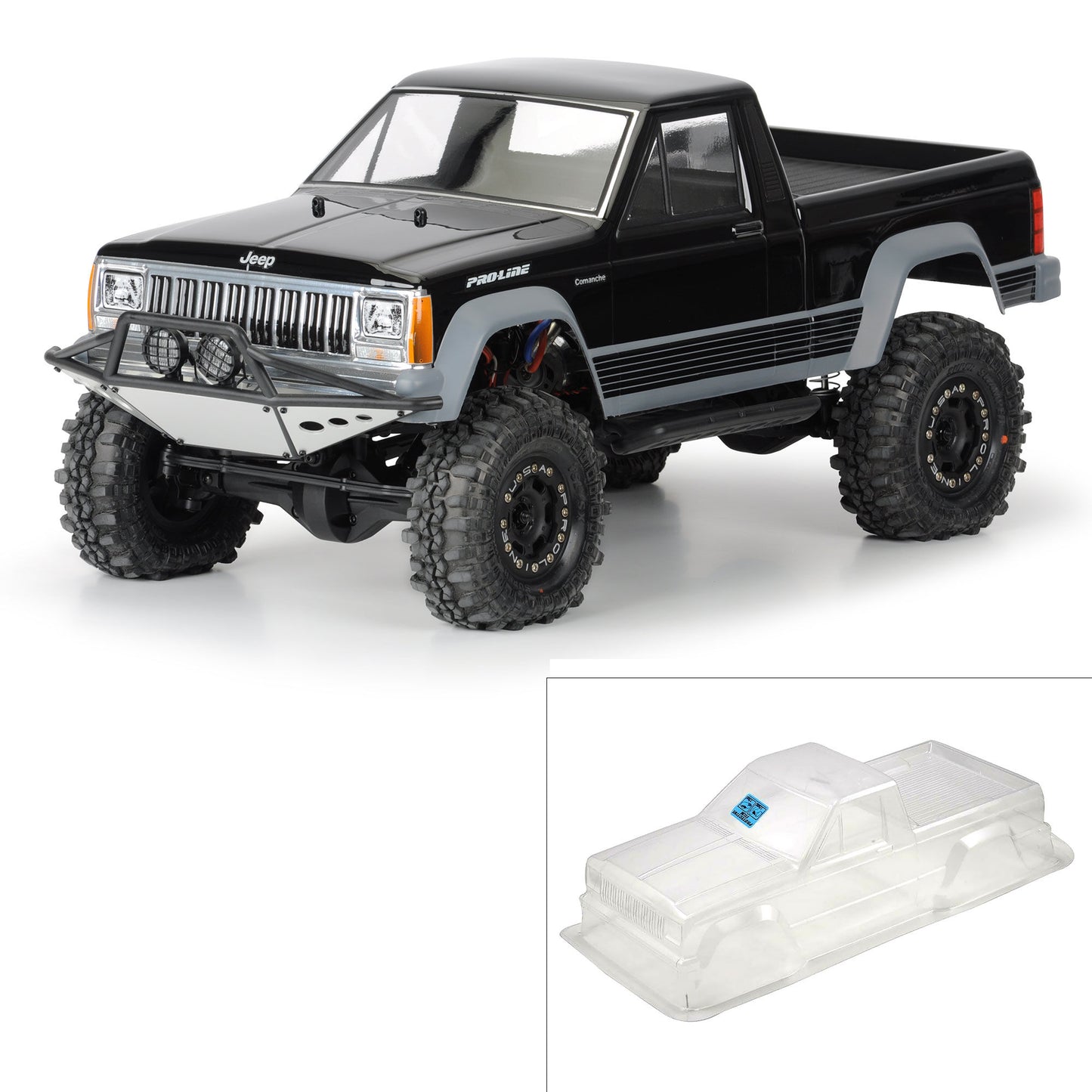 Jeep Comanche Full Bed Clear Body with 12.3" Wheelbase for 1/10 Rock Crawler (PRO336200)_1