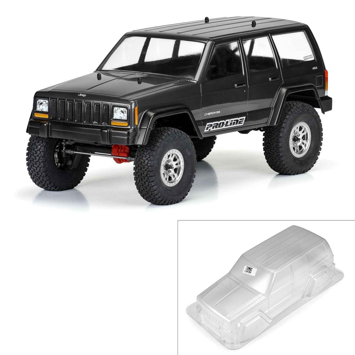 2001 Jeep Cherokee Clear Body with 12.3" (313mm) Wheelbase for 1/10 Rock Crawlers (PRO363500)