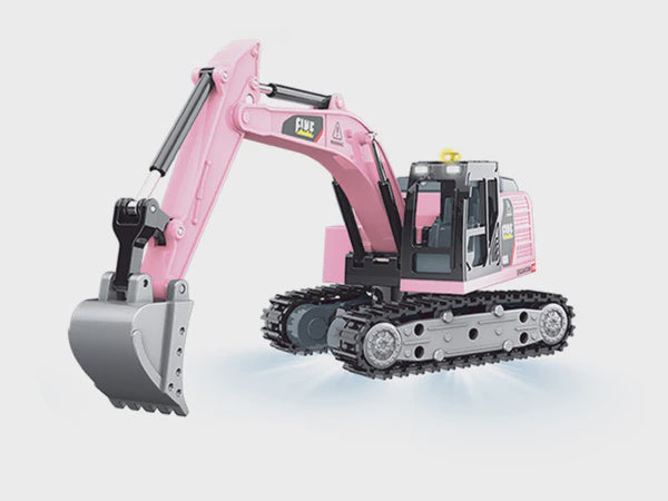 1/64 Diecast RC Excavator Ready to Run with App Control (Pink) (RCPHG-301P)