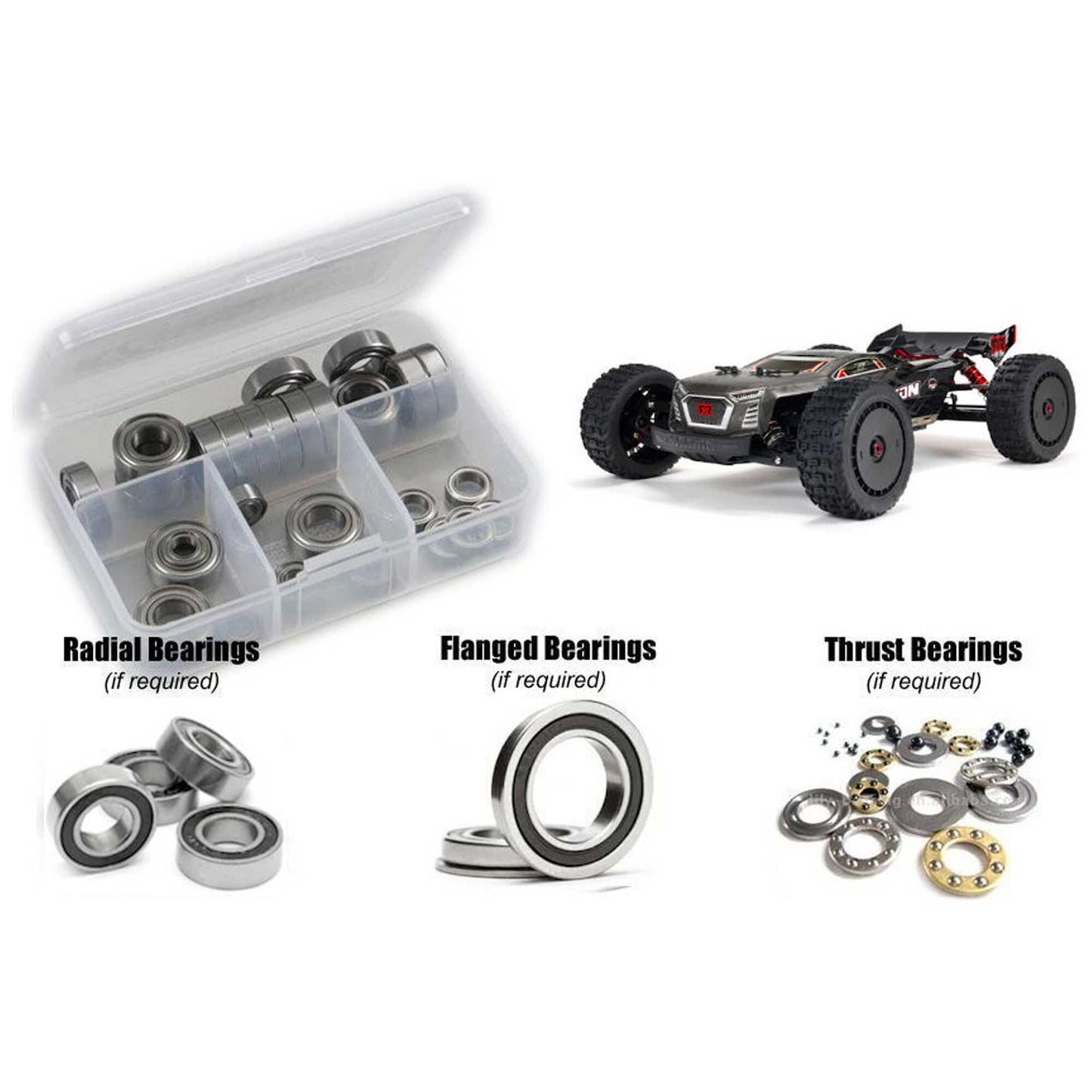 Rubber Shielded Bearing Kit for 1/8 Arrma Talion 6S BLX (RCZARA042R)