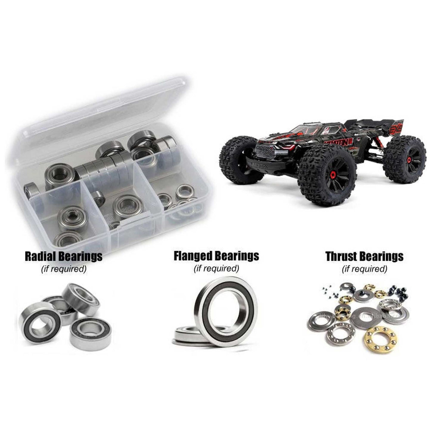 Rubber Shielded Bearing Kit for 1/5 Arrma Kraton EXB (RCZARA057R)