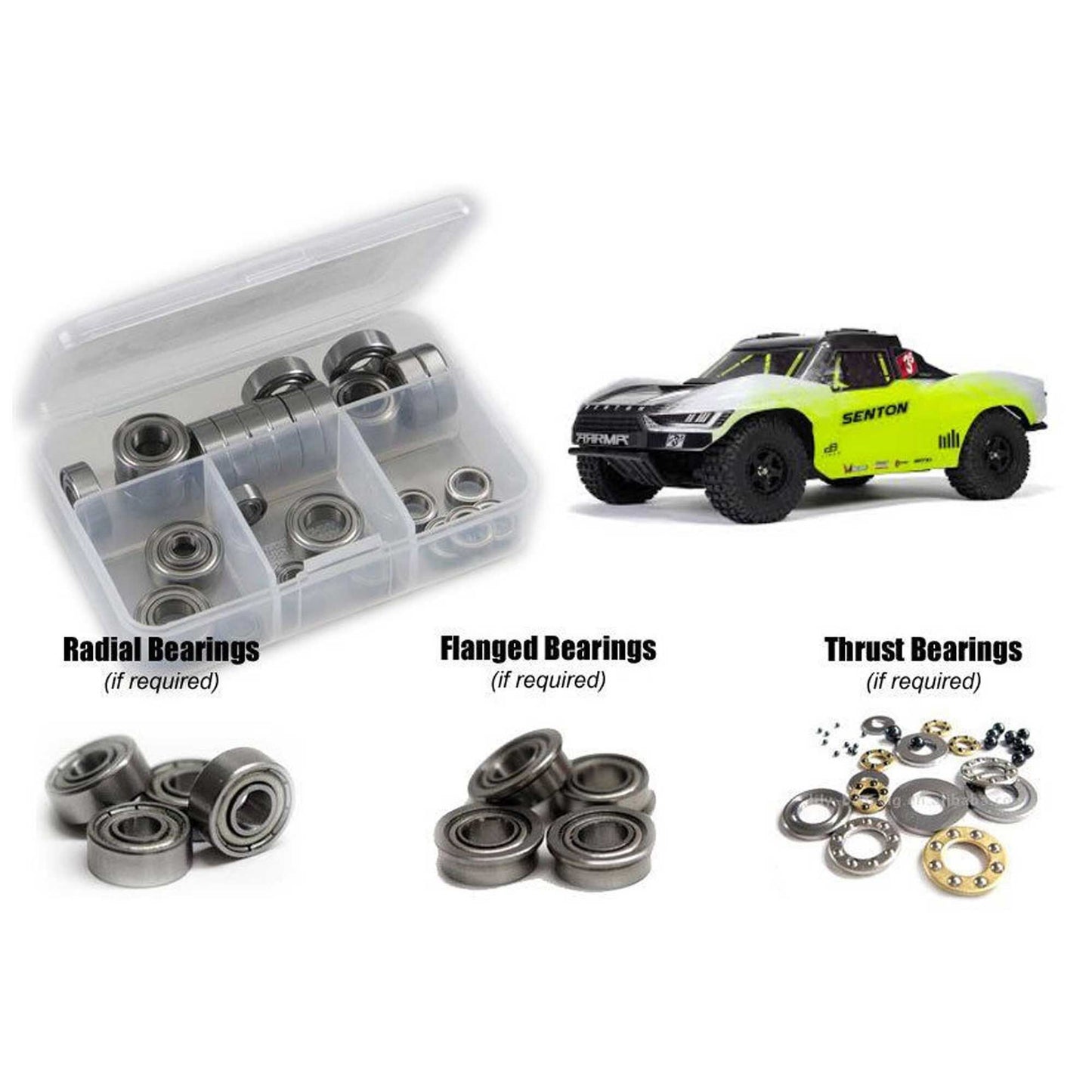 Metal Shielded Bearing Kit for 1/10 Arrma Senton 223S BLX (RCZARA058B)
