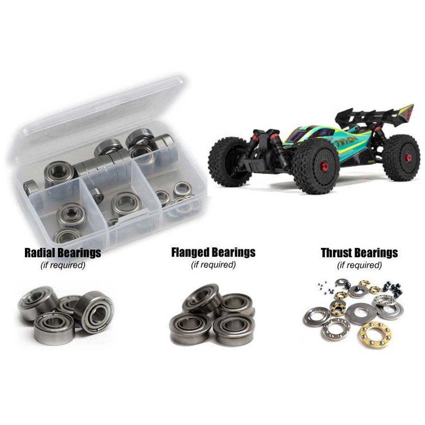 Metal Shielded Bearing Kit for 1/8 Arrma Typhon 223S BLX (RCZARA060B)