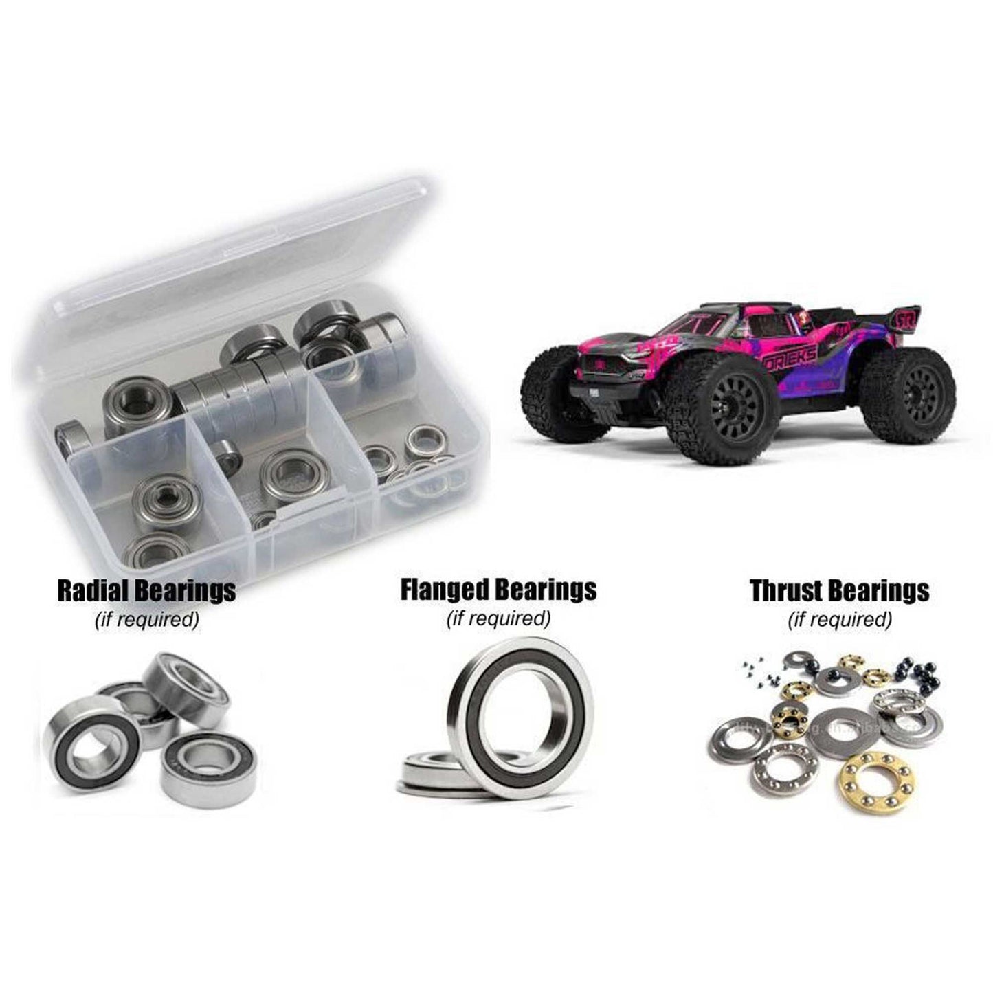 Rubber Shielded Bearing Kit for 1/10 Arrma Vorteks 223S BLX (RCZARA061R)
