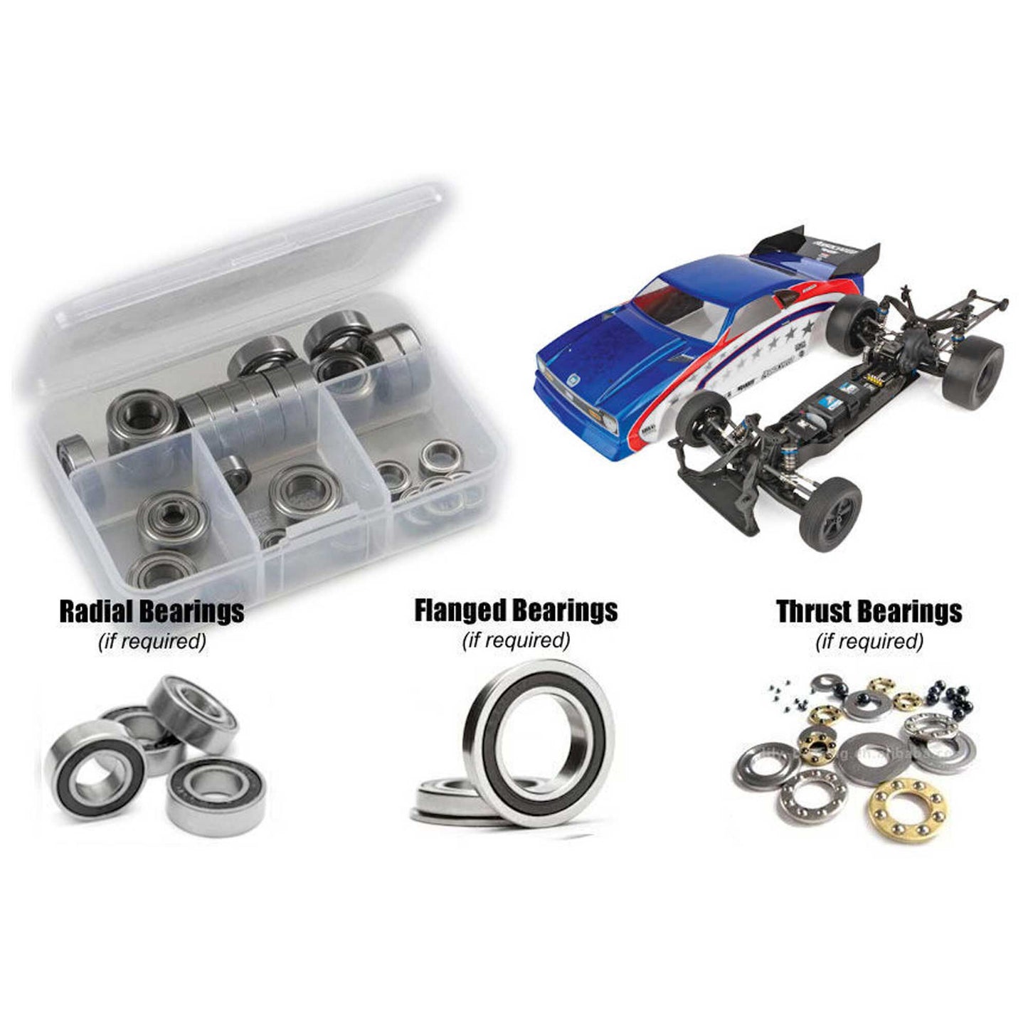Rubber Shielded Bearing Kit for 1/10 Team Associated DR10M (RCZASC124R)