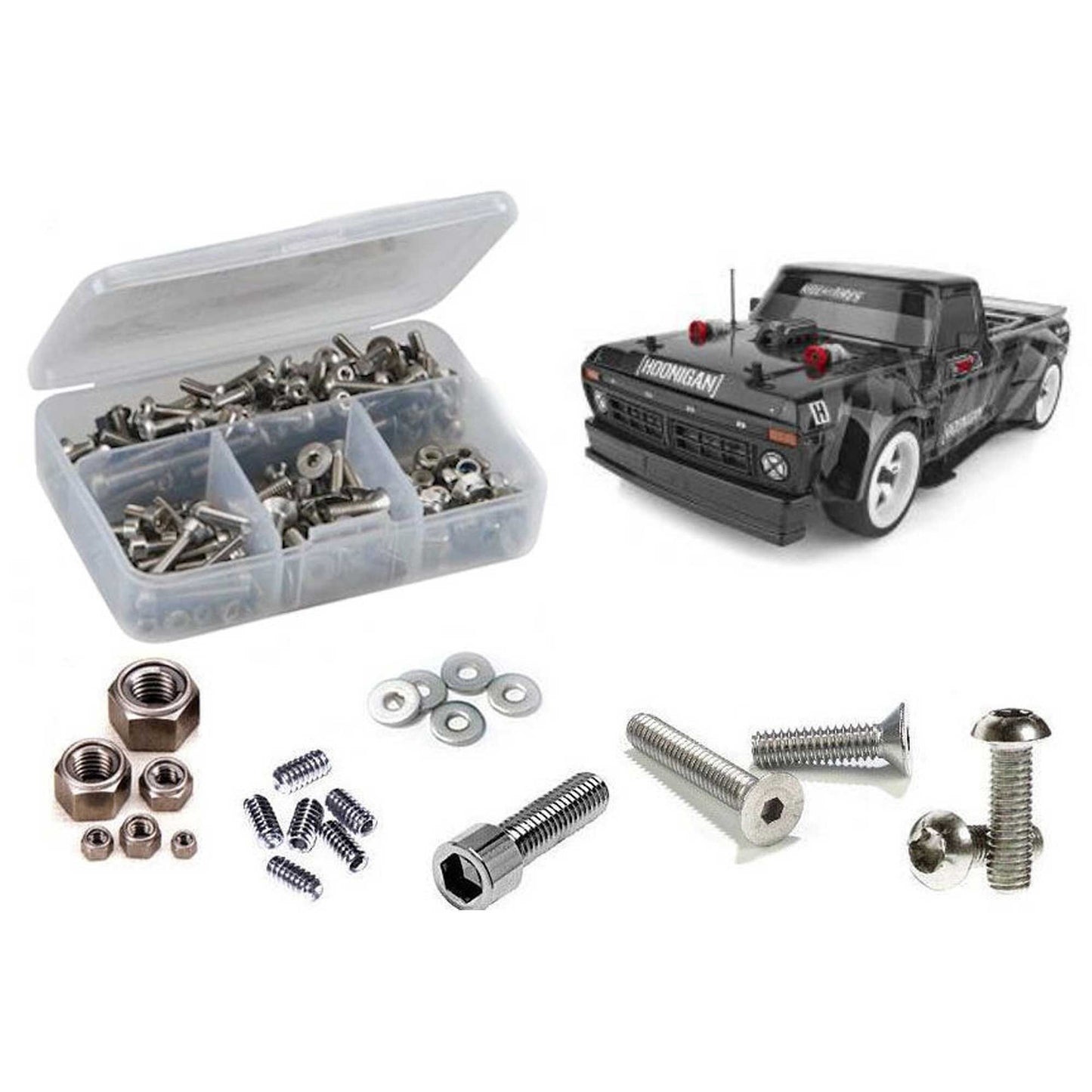 Stainless Steel Screw Kit for 1/10 Team Associated Apex2 Hoonitruck (RCZASC126)