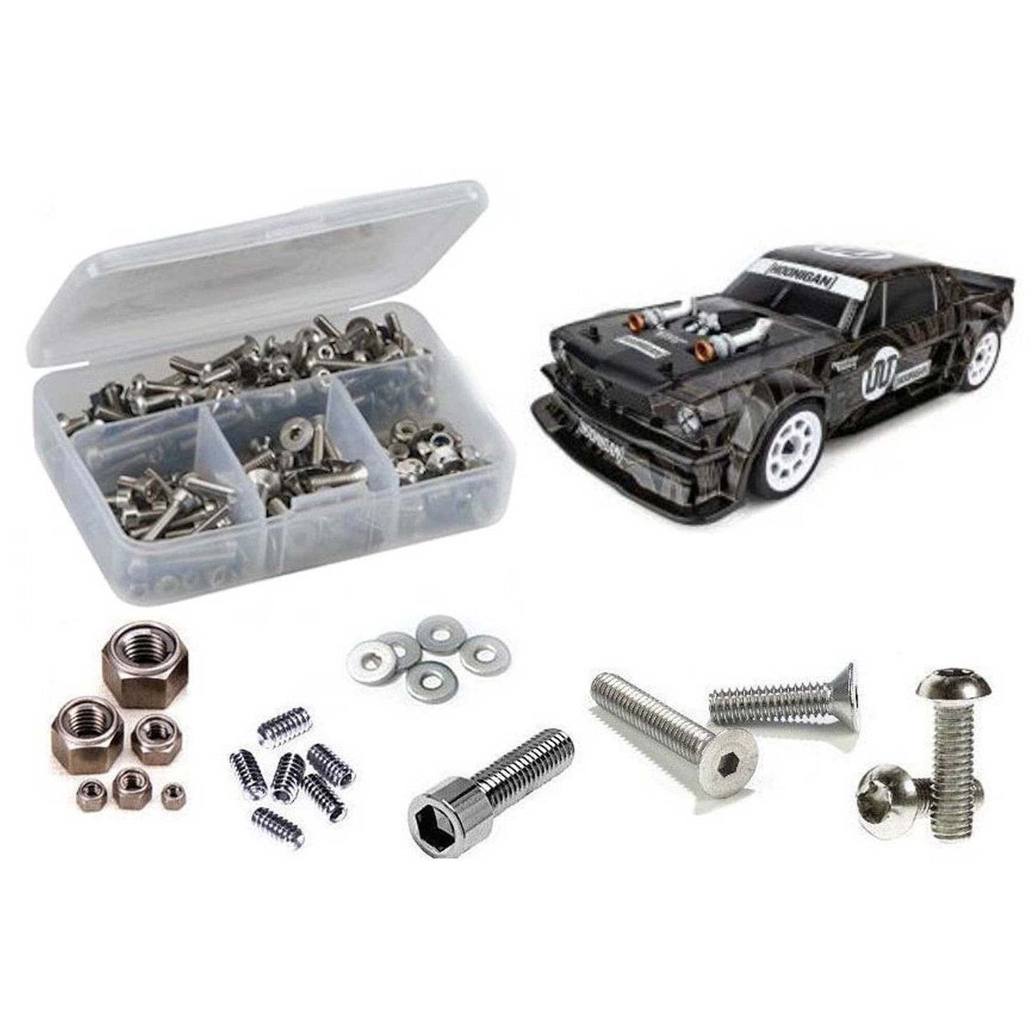 Stainless Steel Screw Kit for 1/10 Team Associated Apex2 Hoonicorn (RCZASC127)