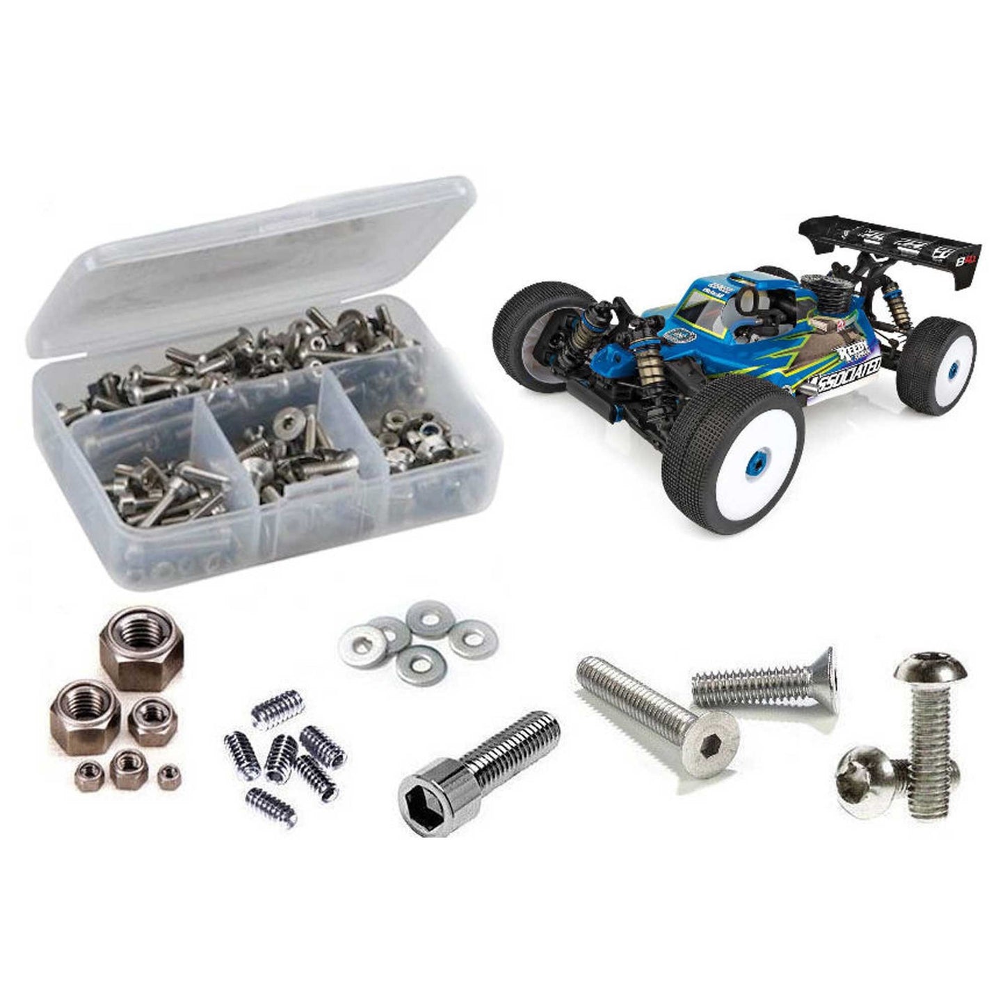 Associated RC8B4.1 Nitro Stainless Steel Screw Kit (RCZASC140)