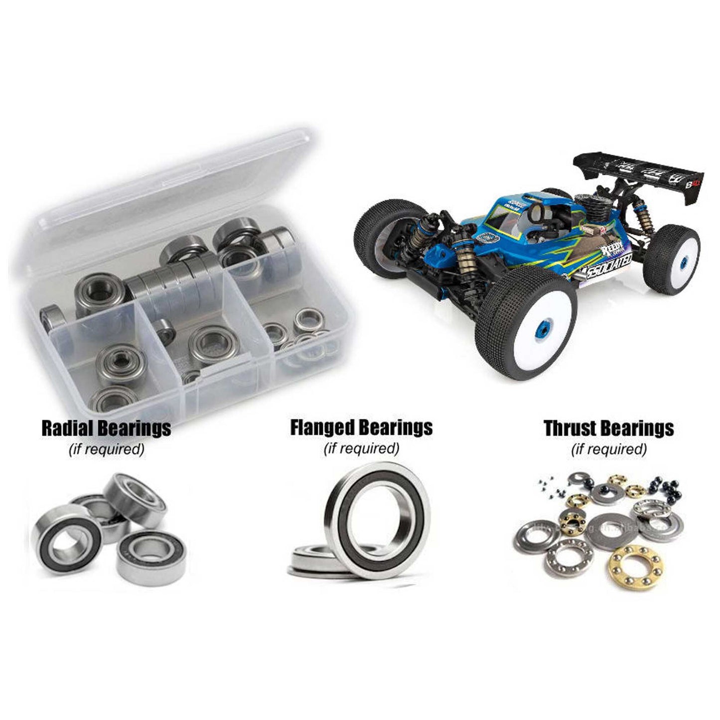 Associated RC8B4.1 Nitro 1/8th Rubber Shielded Bearing Kit (RCZASC140R)
