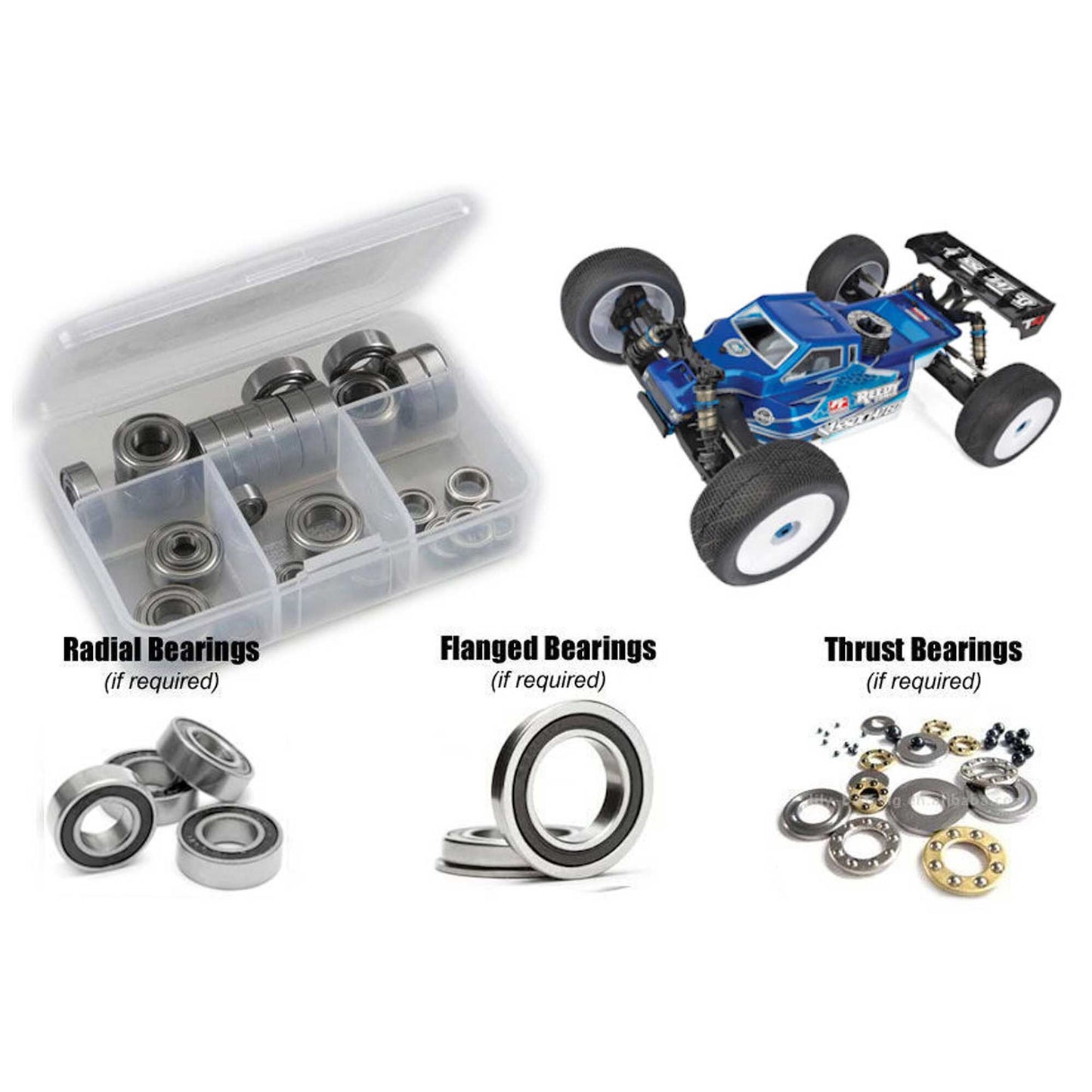 Associated RC8T4 Nitro 1/8th Rubber Shielded Bearing Kit (RCZASC142R)