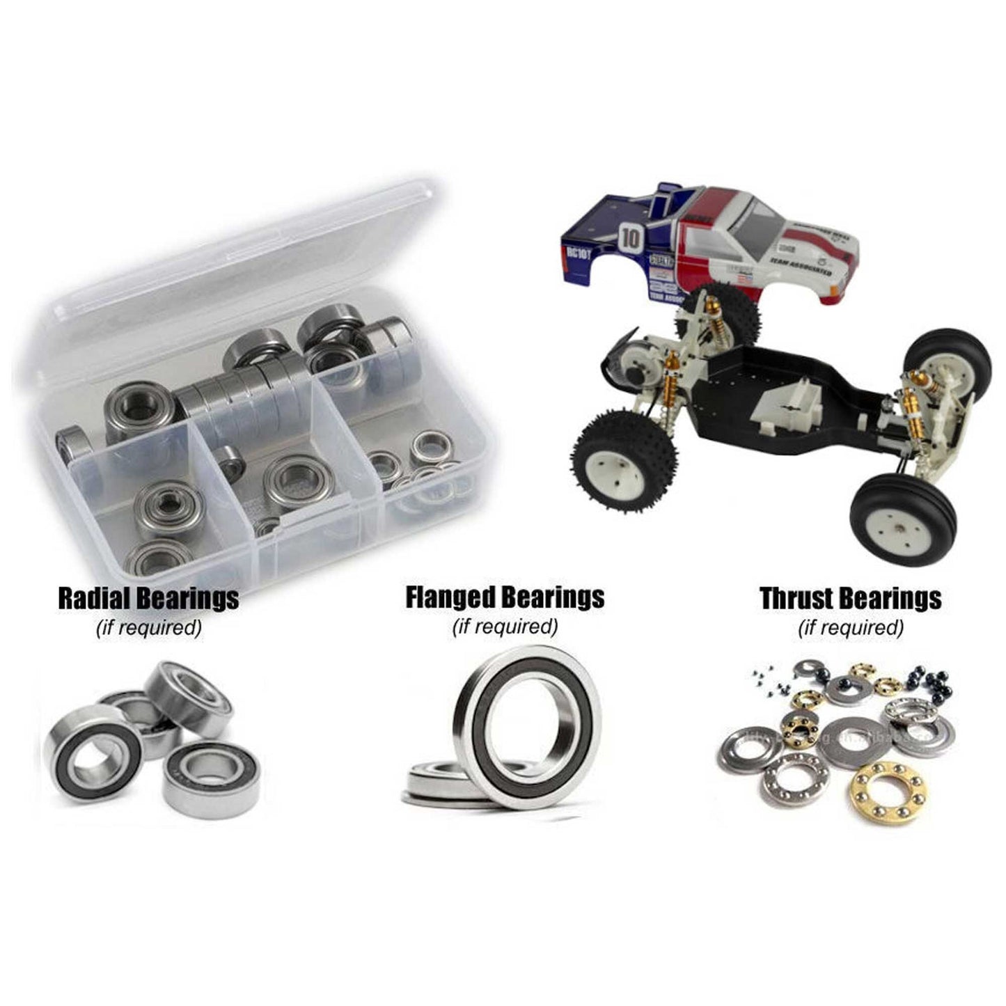 Rubber Shielded Bearing Kit for 1/10 Team Associated RC10T Classic (RCZASC144R)