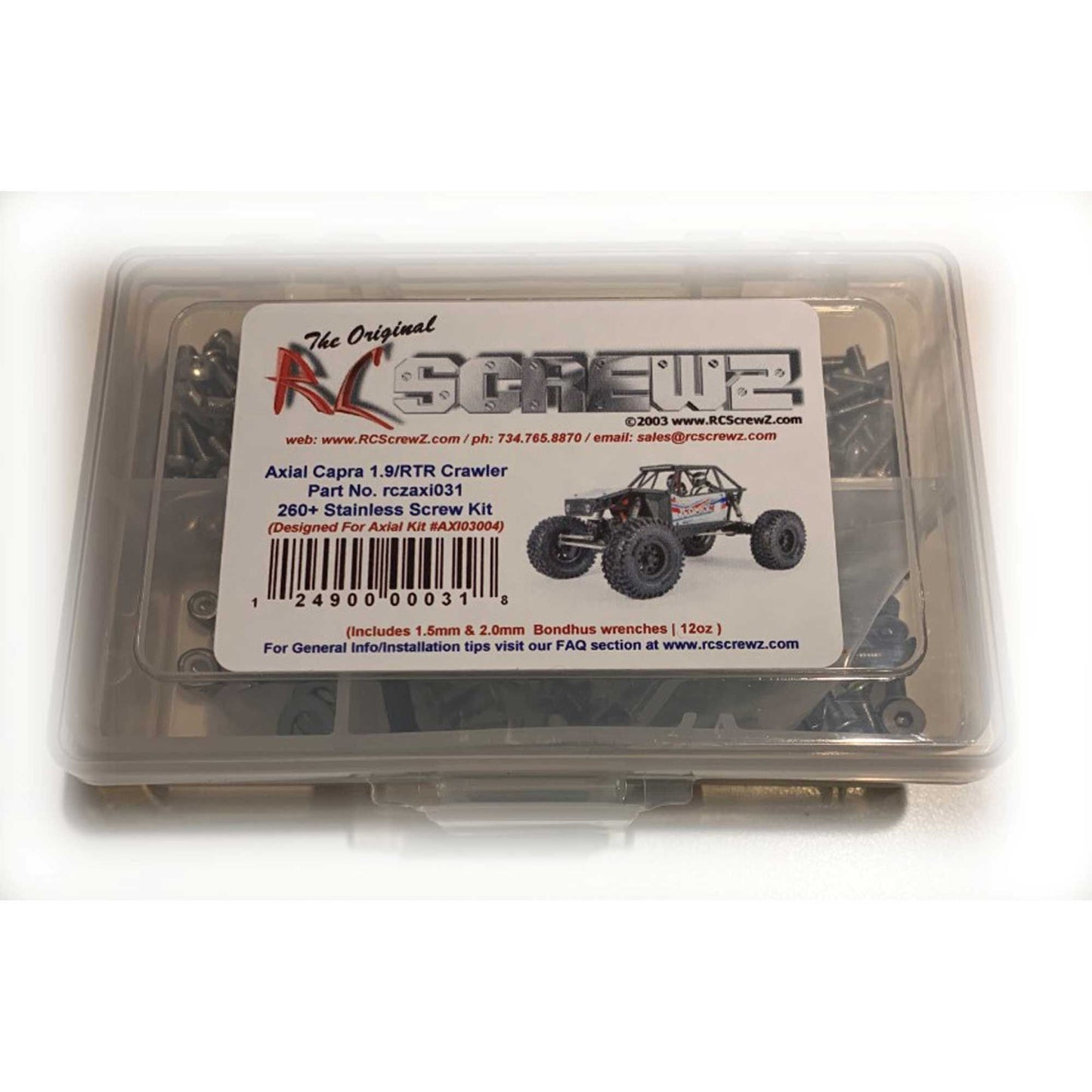 Stainless Steel Screw Kit for Axial Capra 1.9 (RCZAXI031)