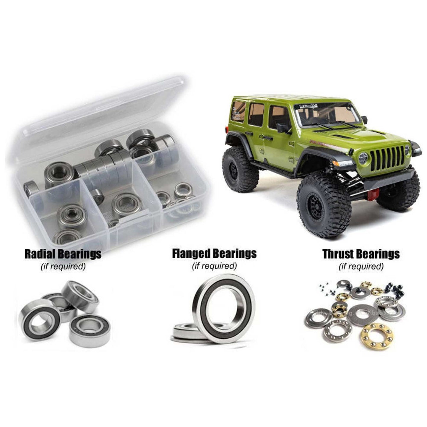 Rubber Shielded Bearing Kit for 1/6 Axial SCX6 Jeep (RCZAXI037R)