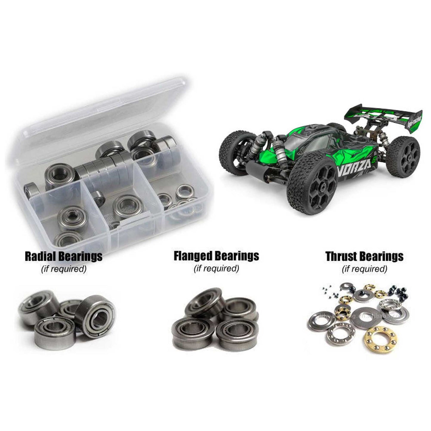 Metal Shielded Bearing Kit for 1/8 HPI Vorza S Flux (RCZHPI103B)