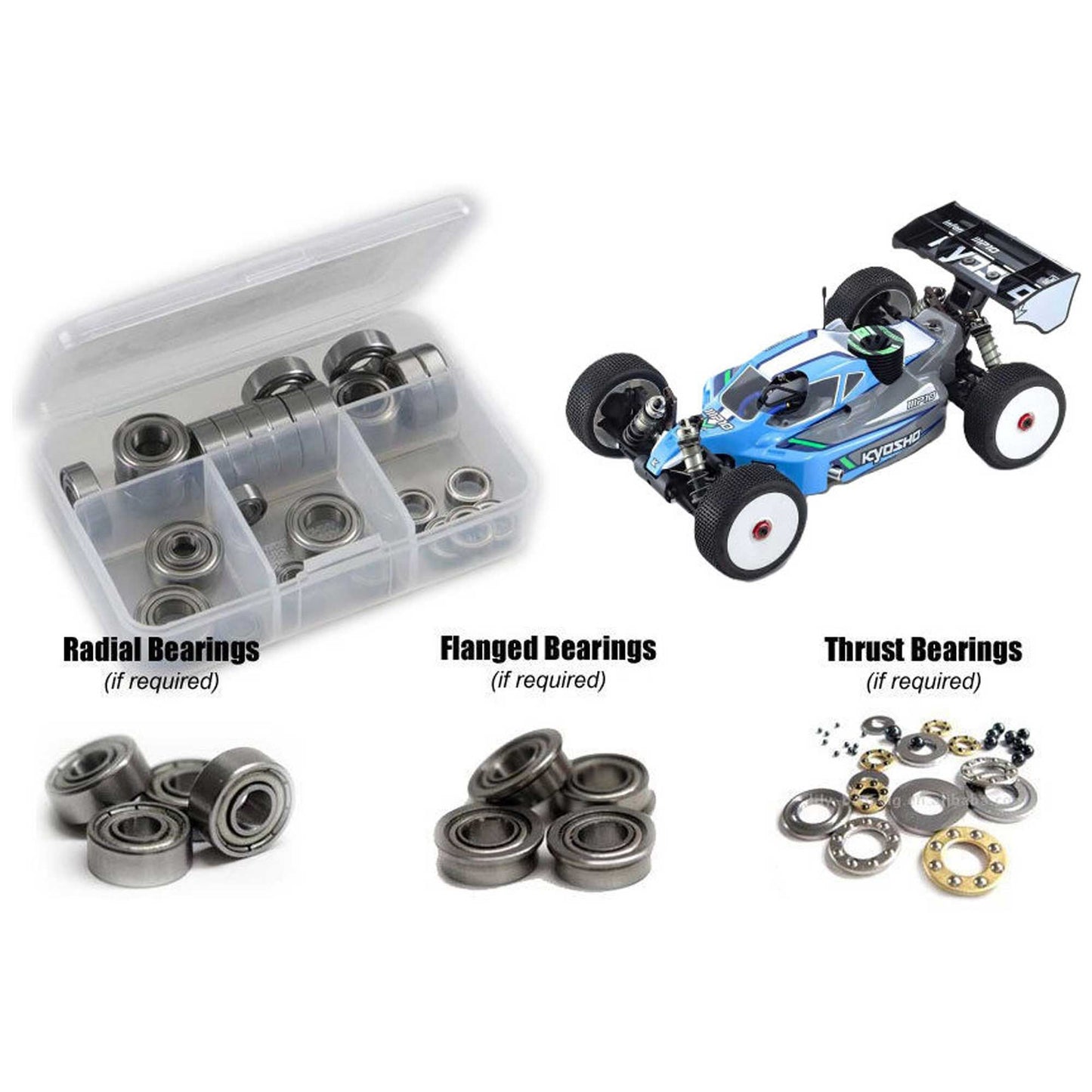 Metal Shielded Bearing Kit for 1/8 Kyosho Inferno MP10 TKI2 Nitro (RCZKYO211B)