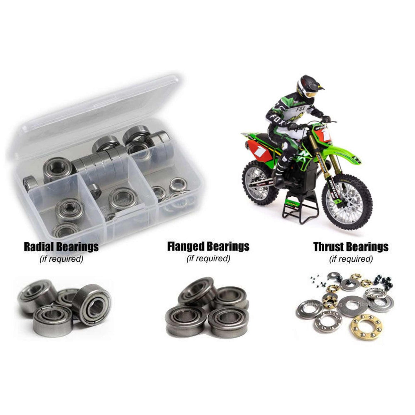 Team Losi 1/4 Promoto-MX Motorcycle Metal Shielded Bearing Kit (RCZLOS141B)