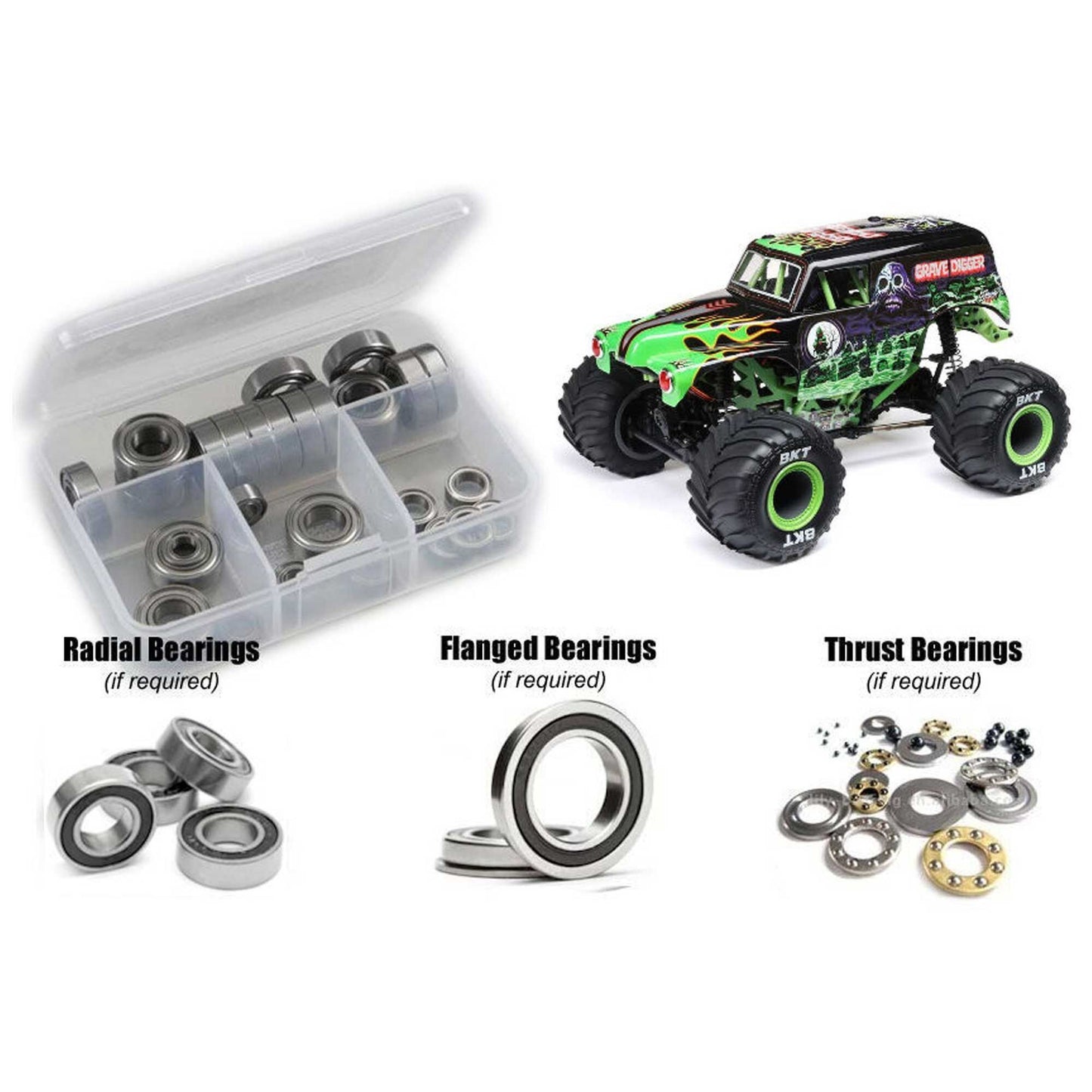 Team Losi 1/18 Mini LMT 4X4 Rubber Shielded Bearing Kit (RCZLOS142R)