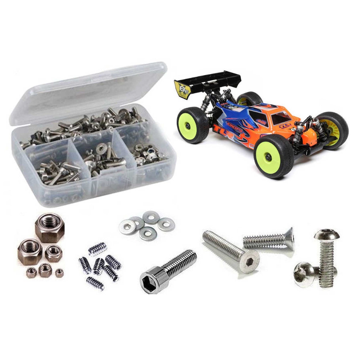 Team Losi 8IGHT-X/E 2.0 Combo 4X4 Stainless Steel Screw Kit (RCZLOS143)