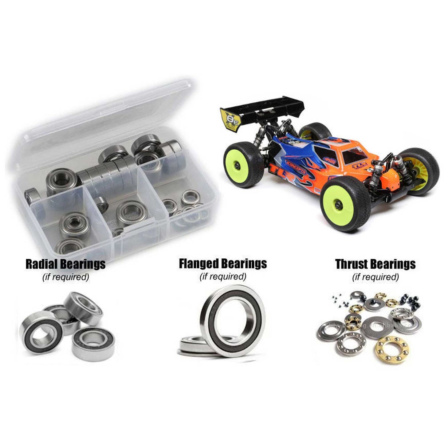 Team Losi 8IGHT-X/E 2.0 Combo 4X4 Rubber Shielded Bearing Kit (RCZLOS143R)