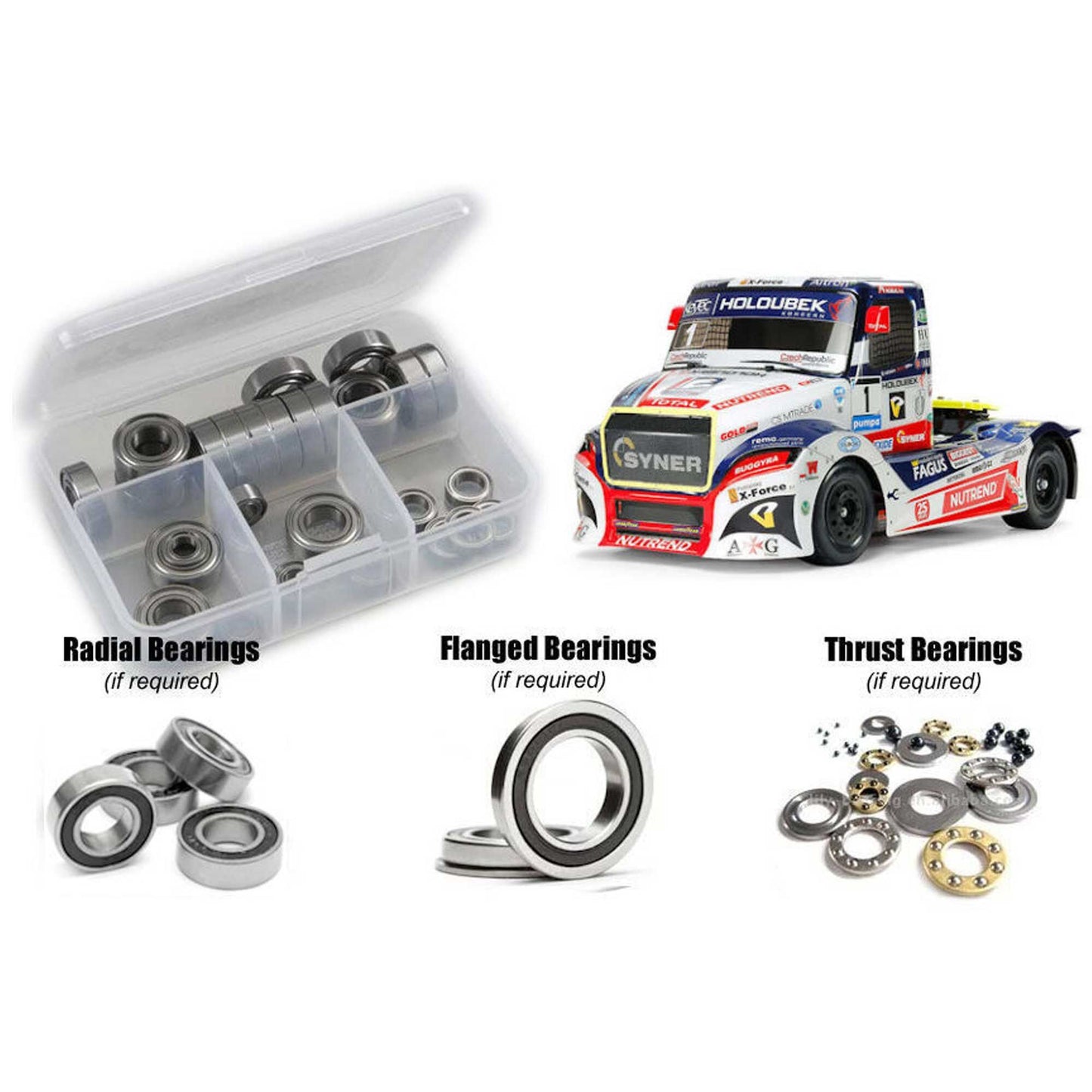 Rubber Shielded Bearing Kit for 1/14 Tamiya Buggyra Fat Fox (RCZTAM240R)