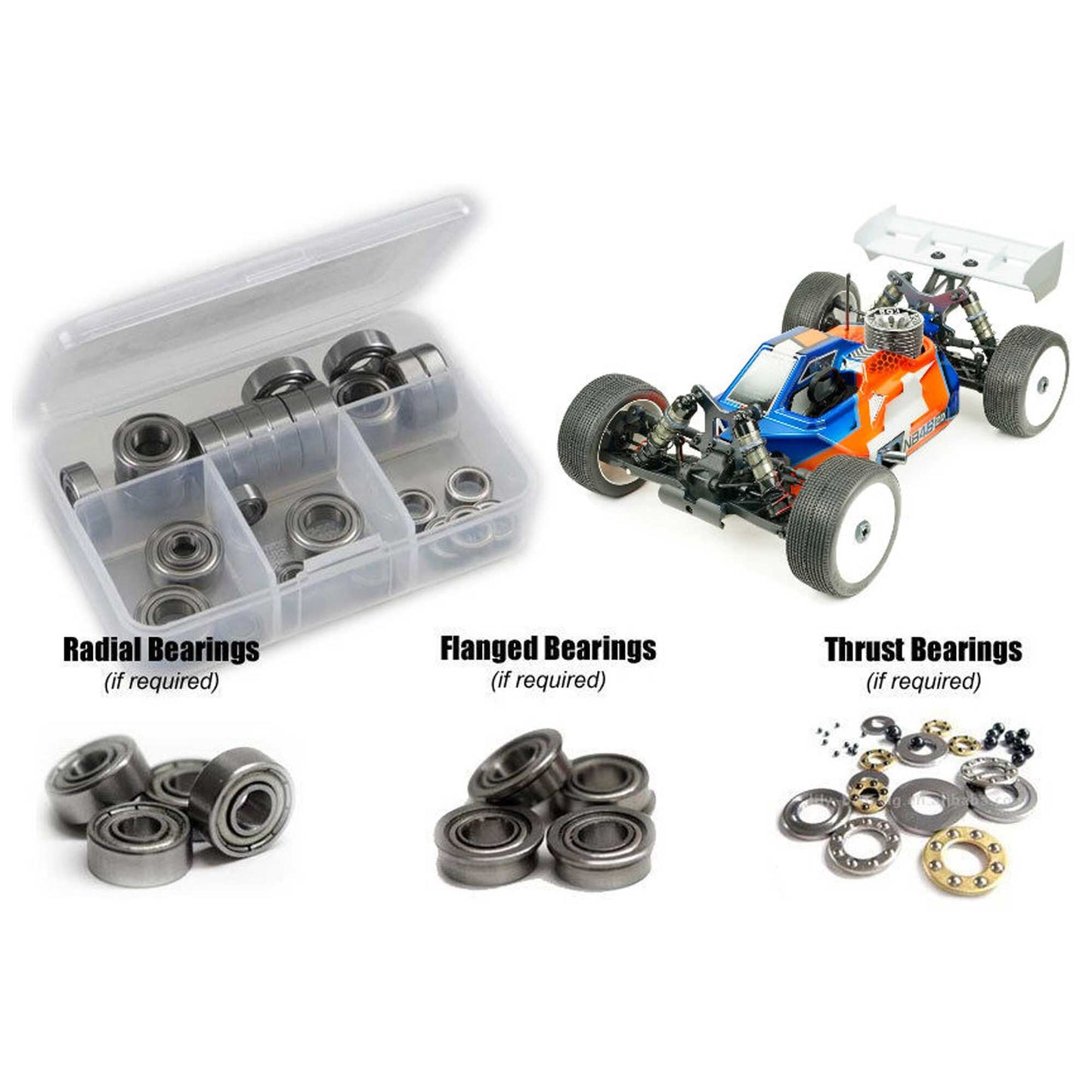 Metal Shielded Bearing Kit for 1/8 Tekno RC NB48 2.1 (RCZTEK028B)