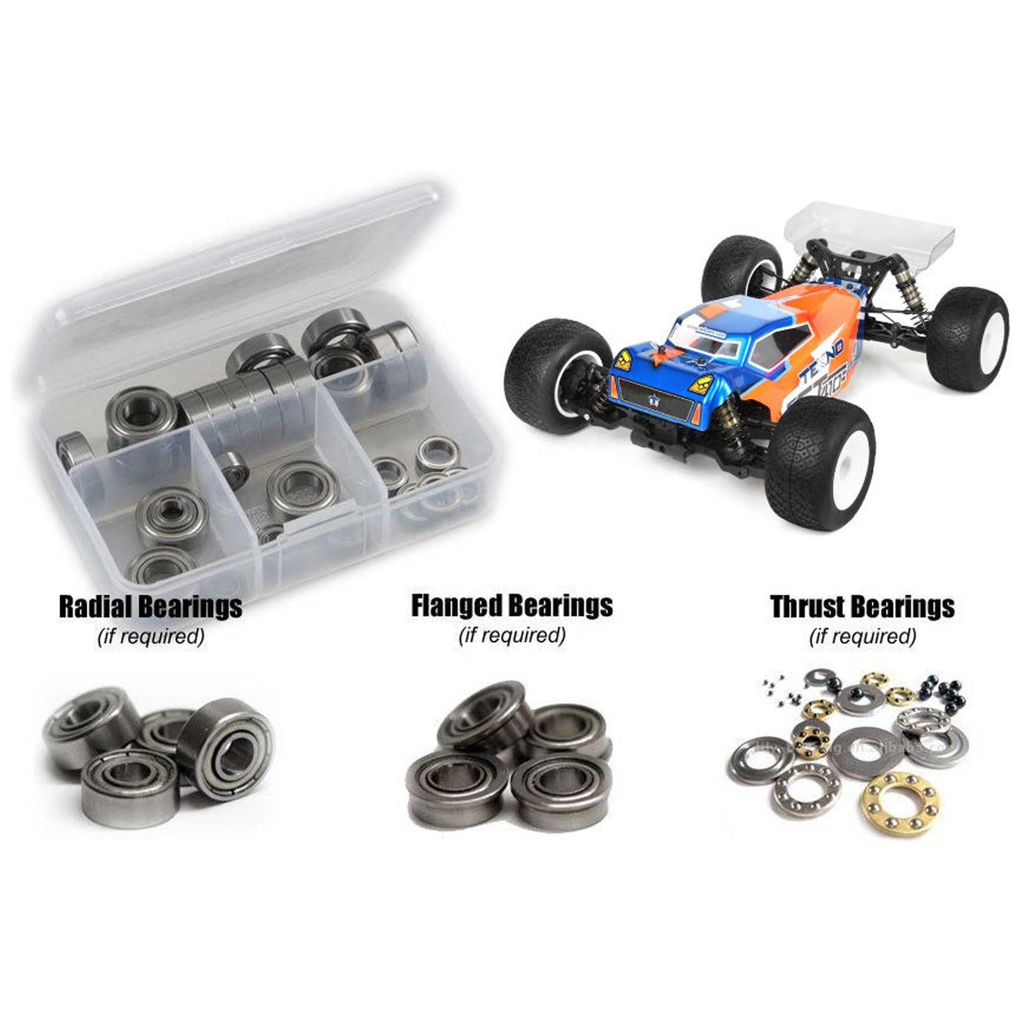 Metal Shielded Bearing Kit for 1/10 Tekno RC ET410.2 (RCZTEK029B)