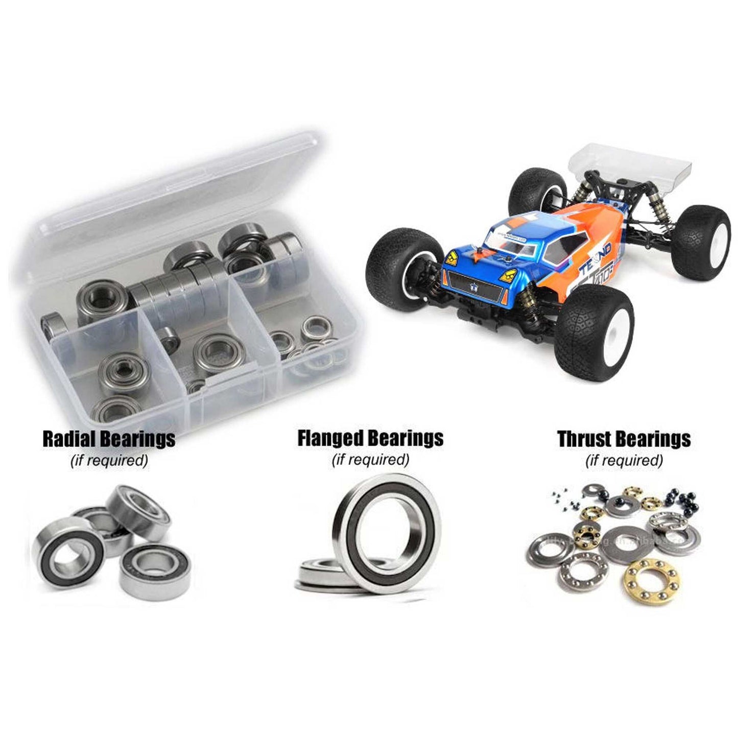 Rubber Shielded Bearing Kit for 1/10 Tekno RC ET410.2 (RCZTEK029R)