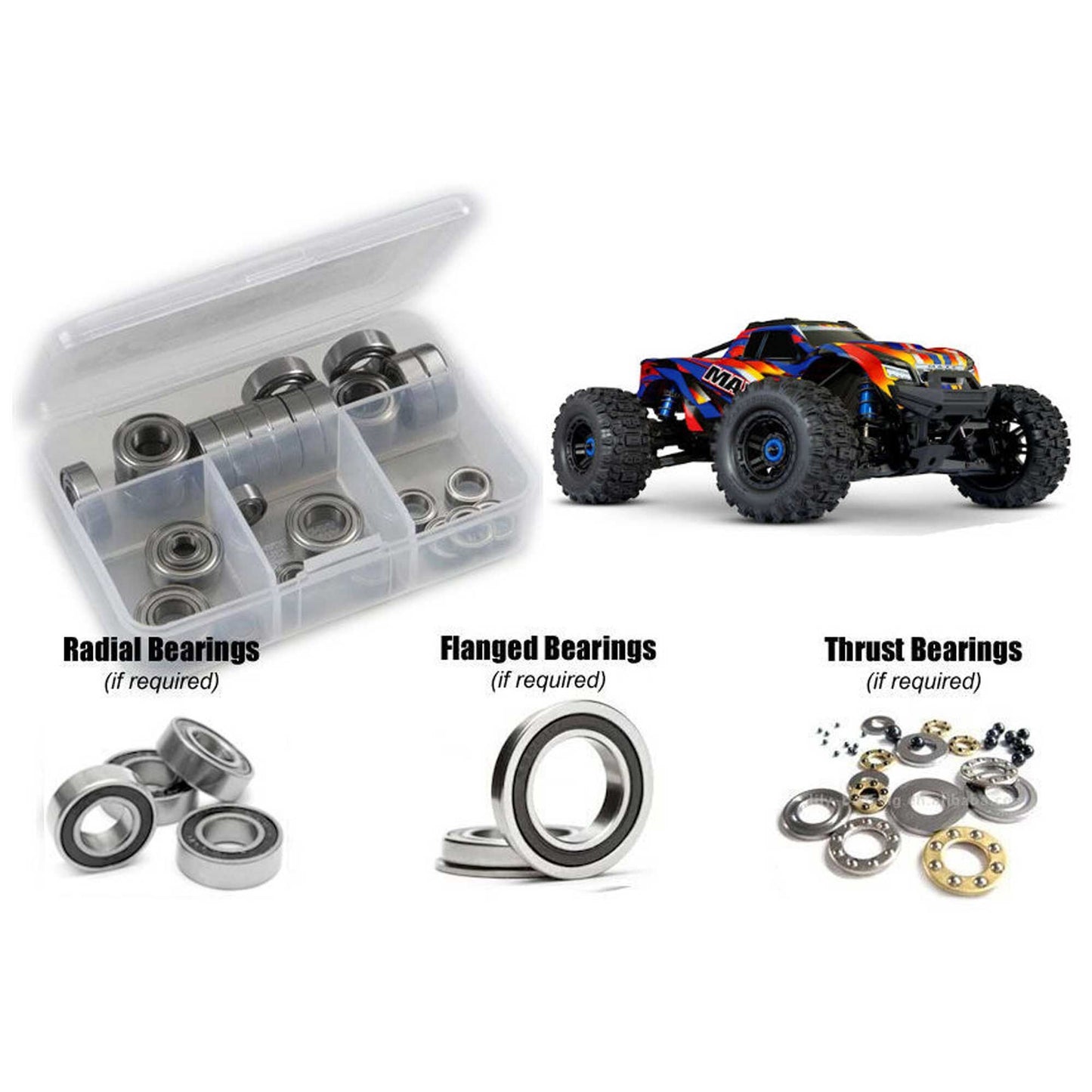 Rubber Shielded Bearing Kit for 1/10 Traxxas Wide Maxx (RCZTRA102R)