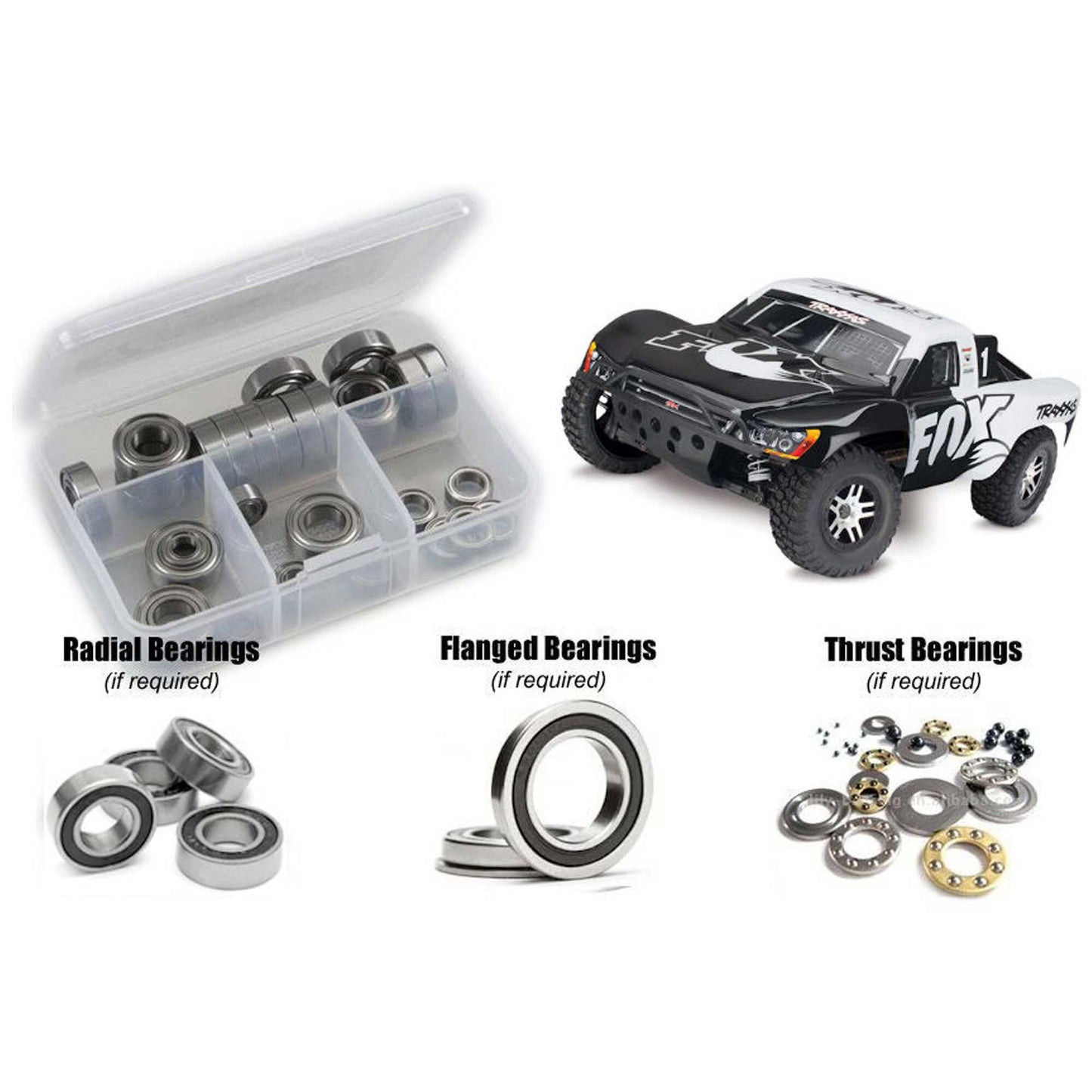 Rubber Shielded Bearing Kit for 1/10 Traxxas Slash 4x4 VXL (RCZTRA103R)