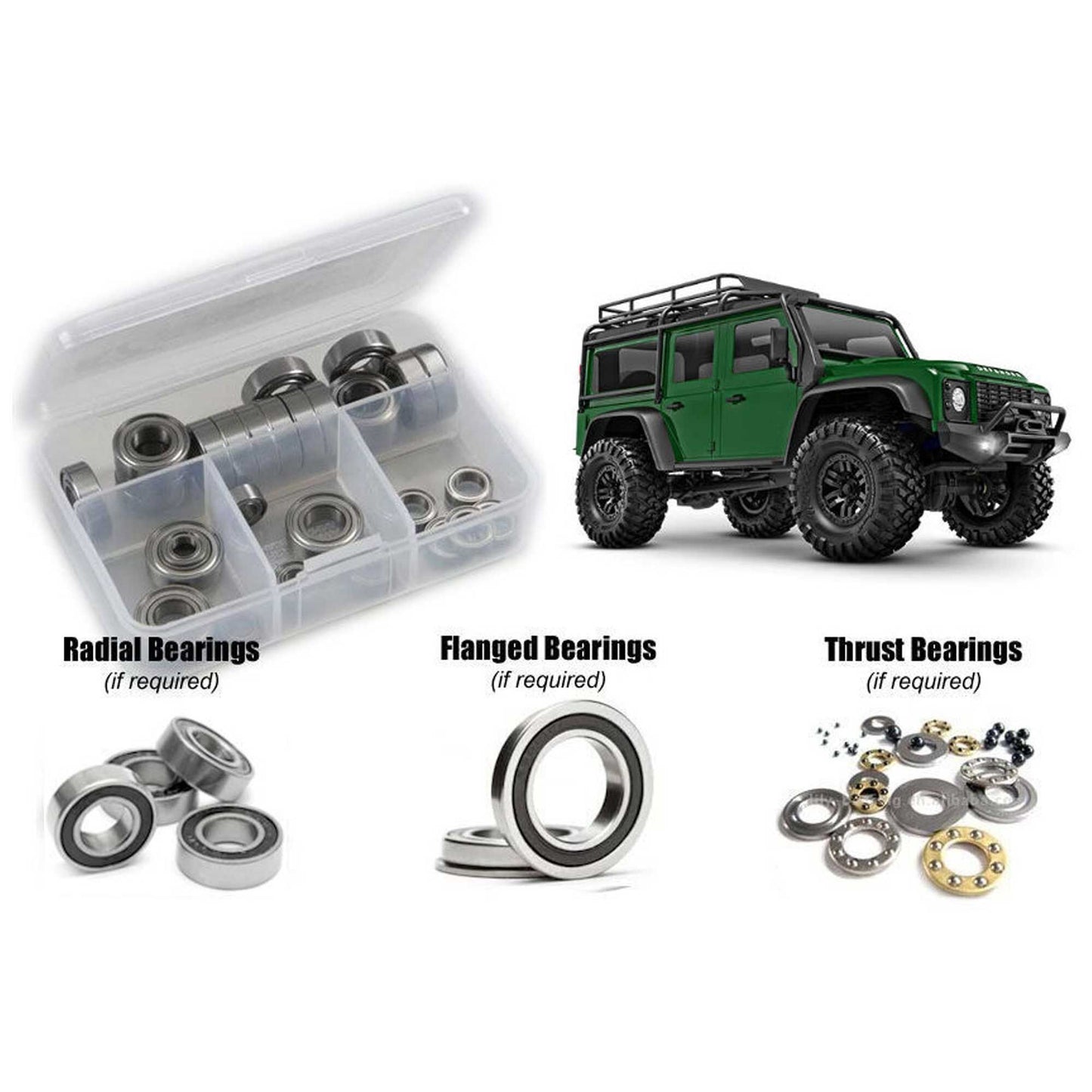 Rubber Shielded Bearing Kit for 1/18 Traxxas TRX-4M Defender (RCZTRA105R)